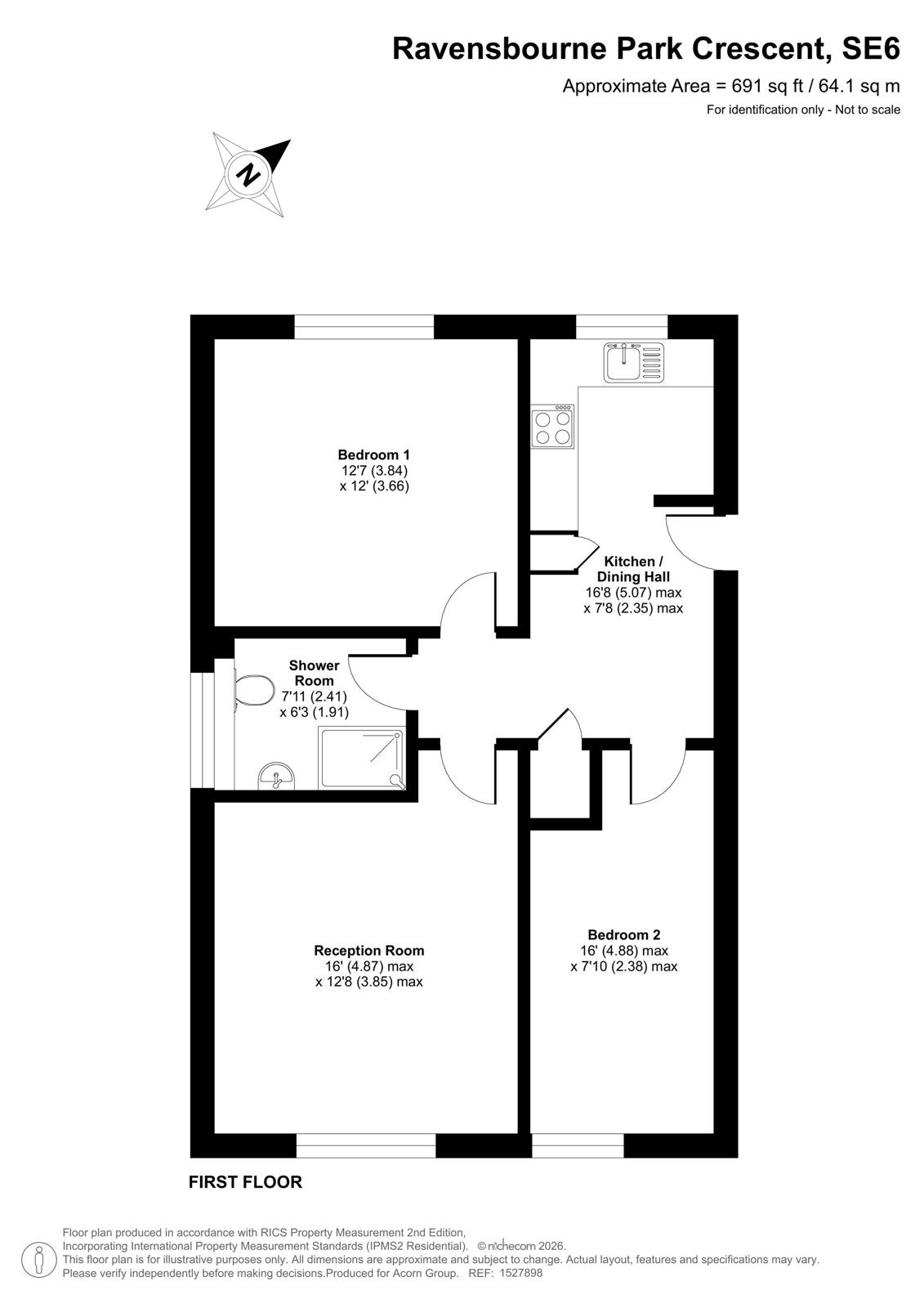 Flat 6, Colin Court,, Ravensbourne Park Crescent, London floorplan