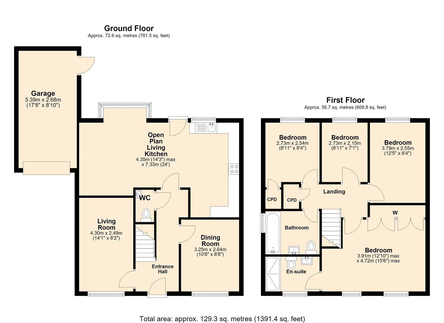 2, Garnet Close, Mansfield floorplan