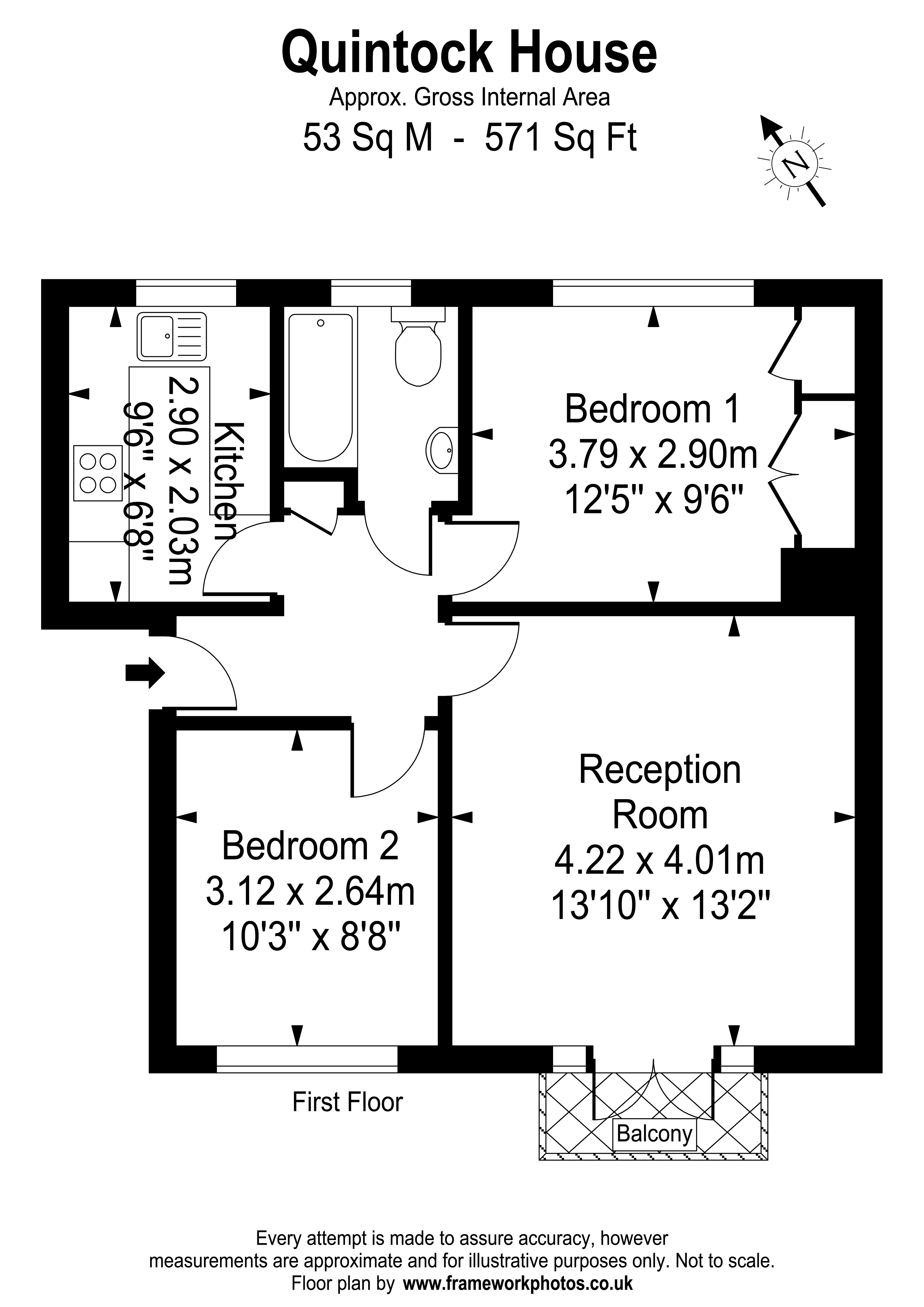 4, Quintock House,, Broomfield Road, Surrey floorplan