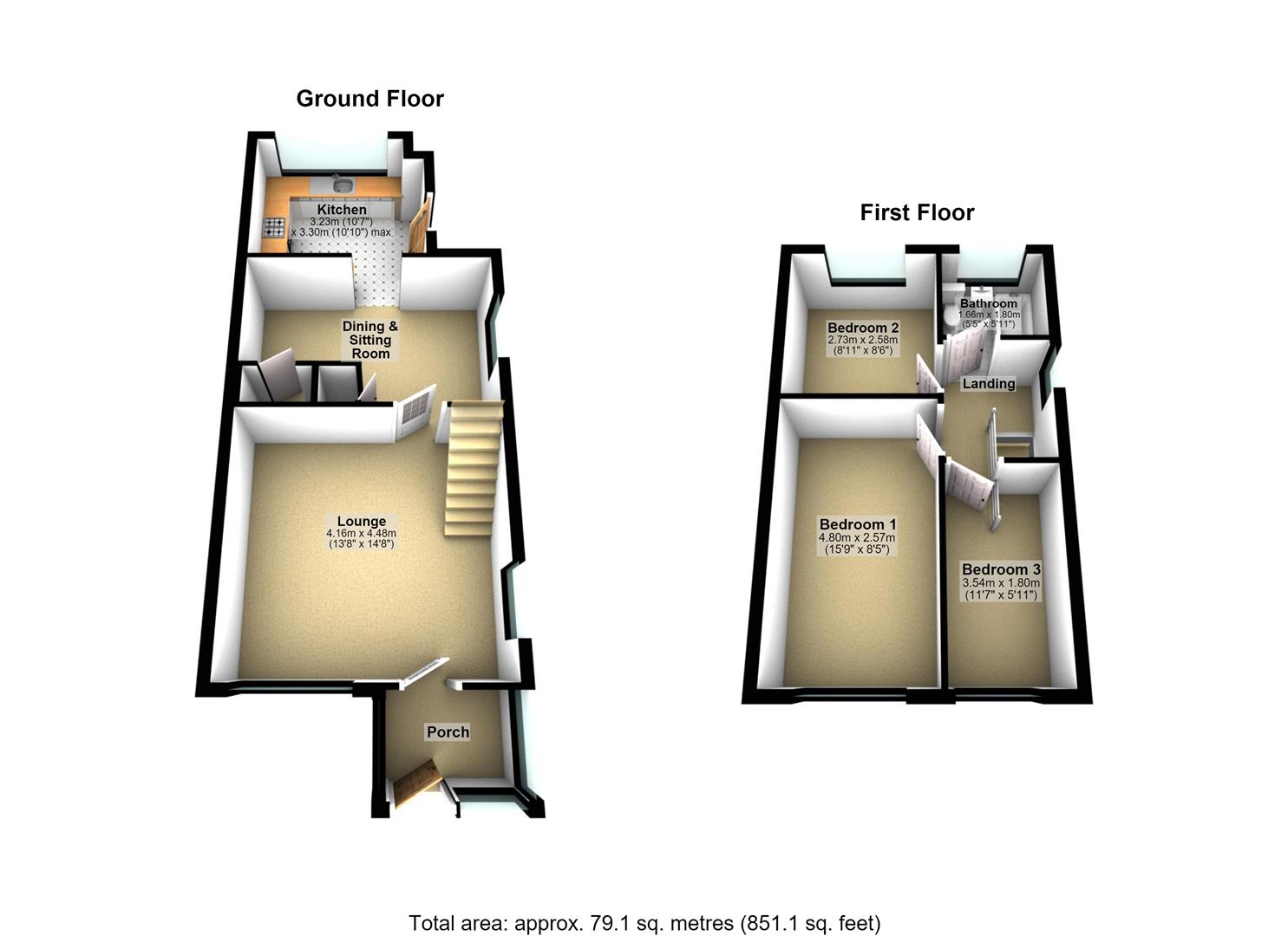 69, Acaster Drive, Leeds floorplan