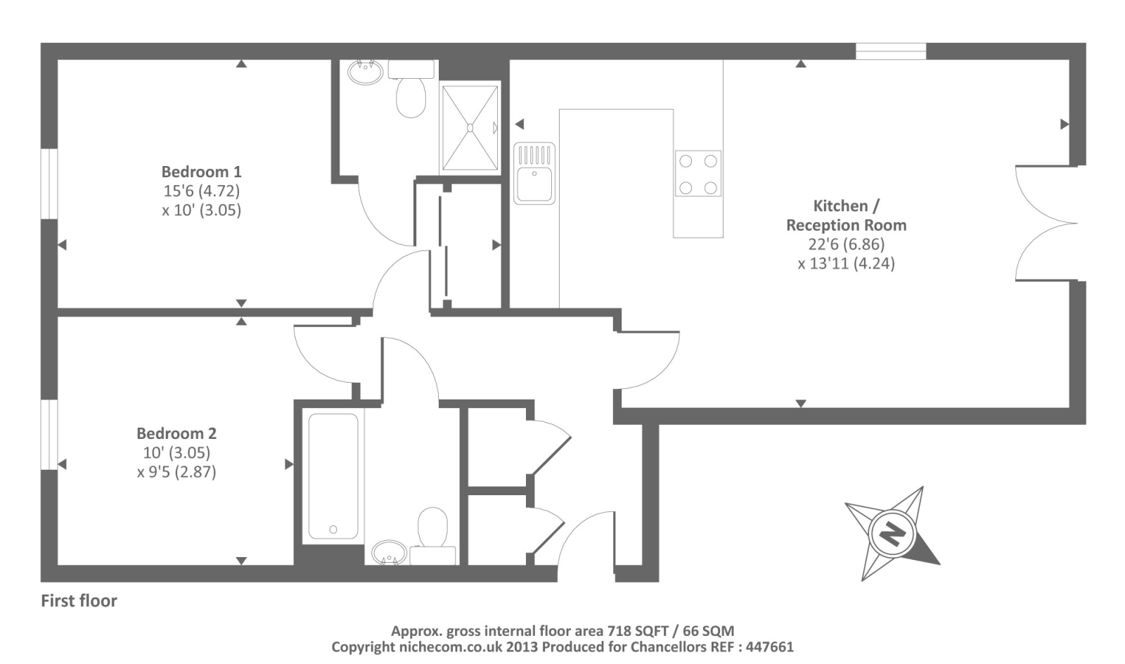 2 Bedrooms Flat to rent in Kennet Court, Victoria Way GU21