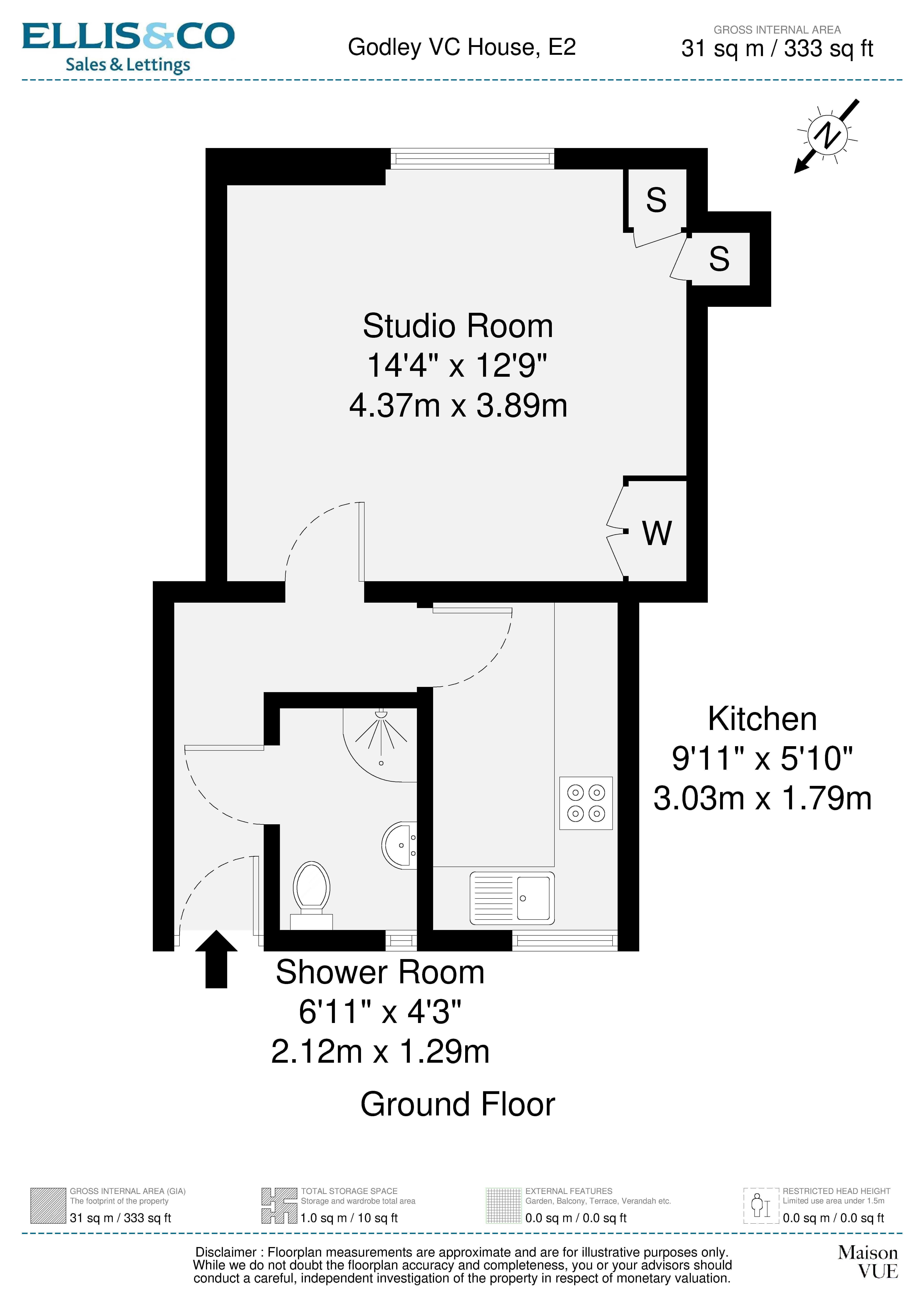 Flat 59, Godley V C House, Digby Street, London floorplan