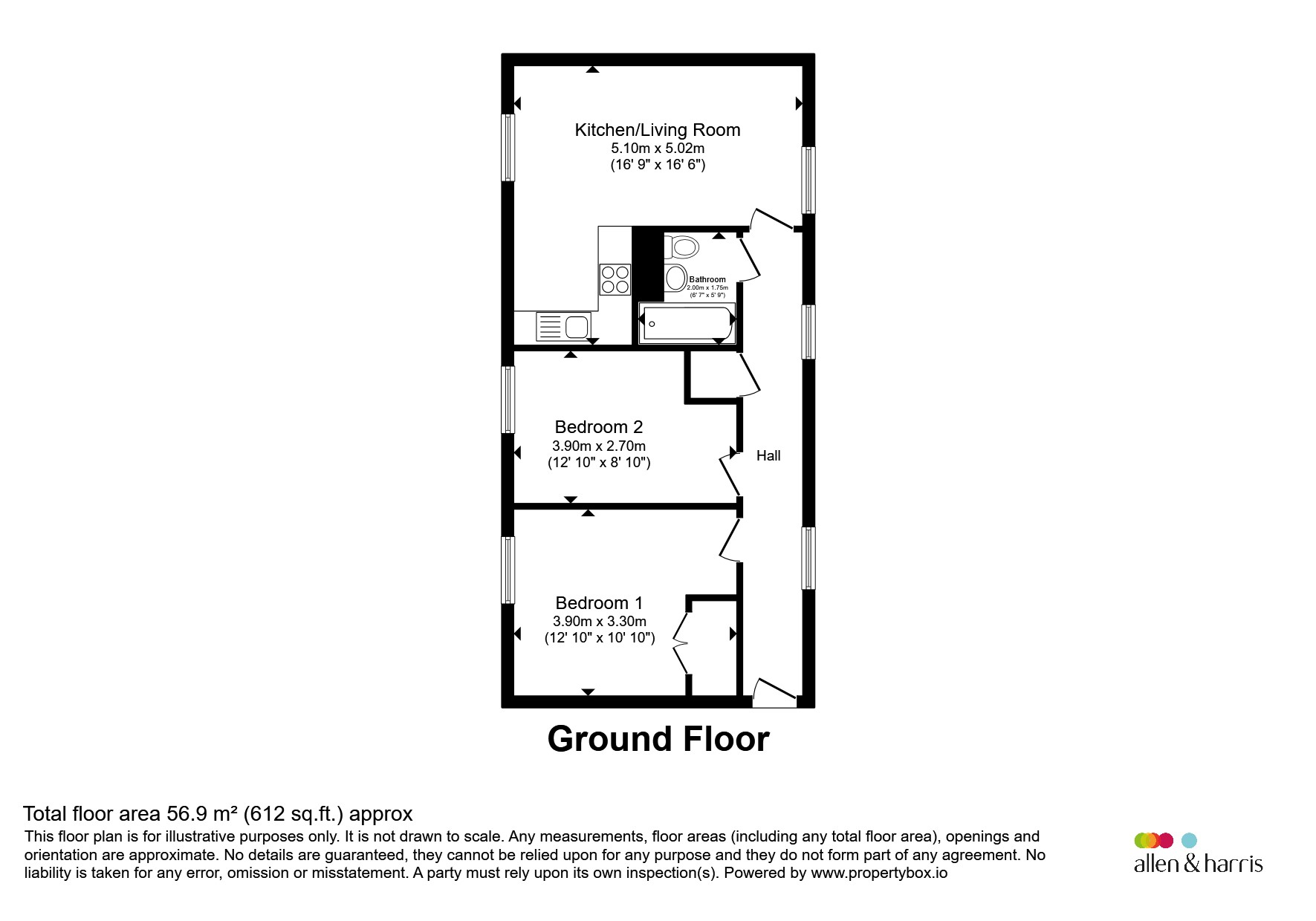 Flat 16, The Hexagon, Kempthorne Lane, Bath floorplan