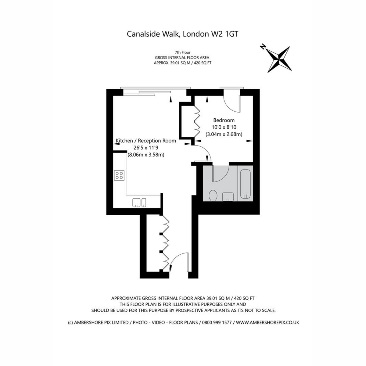 Flat Apartment 709, 3, Canalside Walk, London floorplan