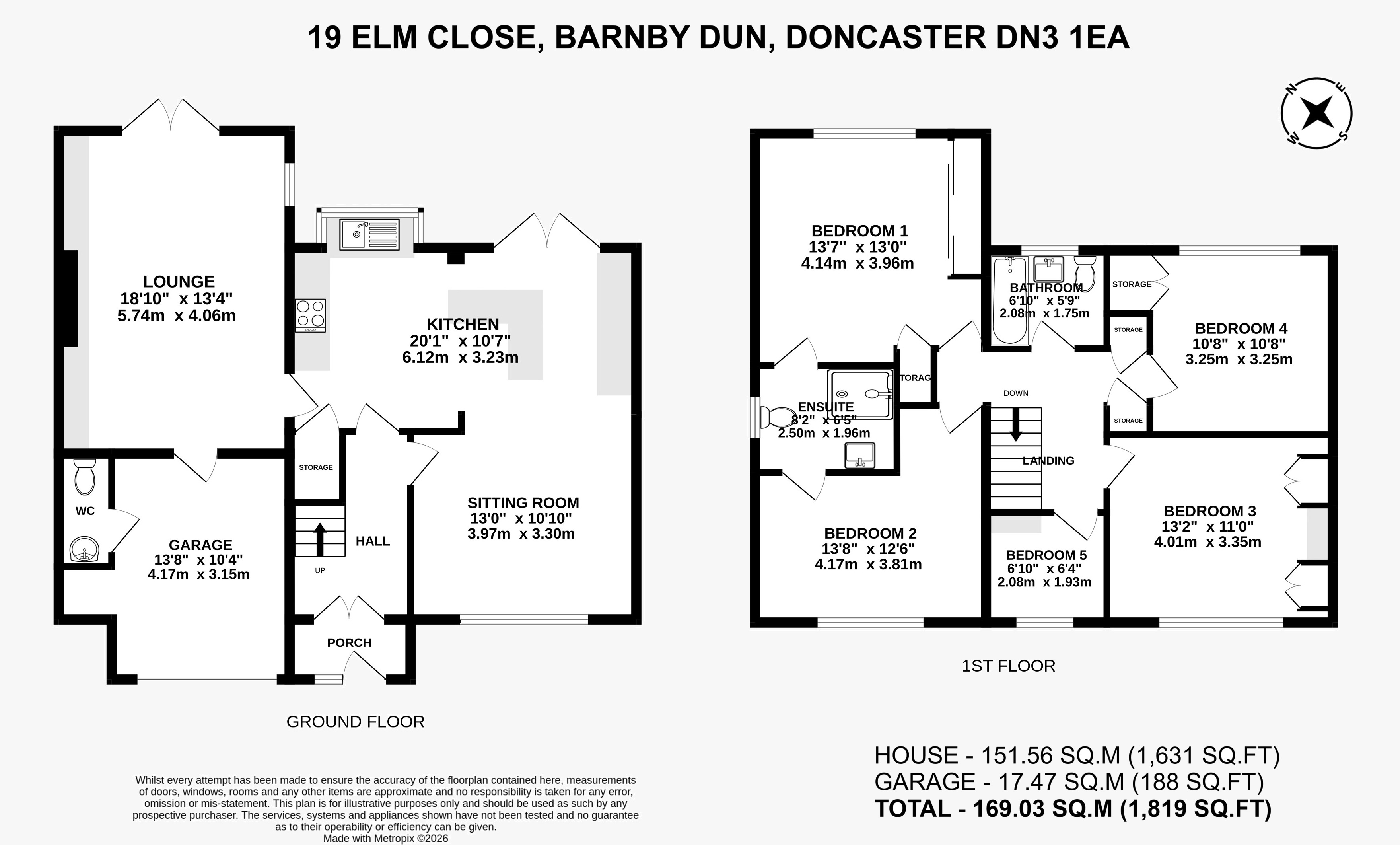 19, Elm Close, Doncaster floorplan