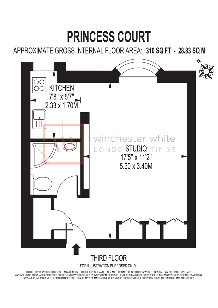 27 Princess Court, Queensway, London floorplan