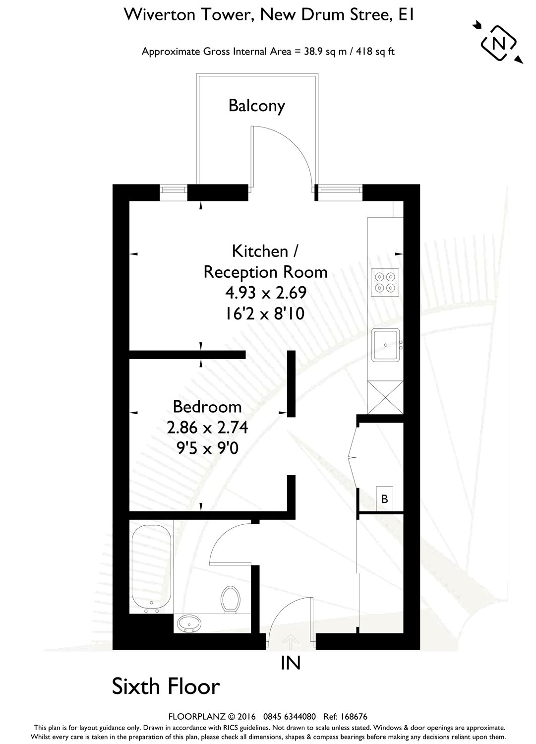 1 Bedrooms Flat to rent in Wiverton Tower, 4 New Drum Street, London E1