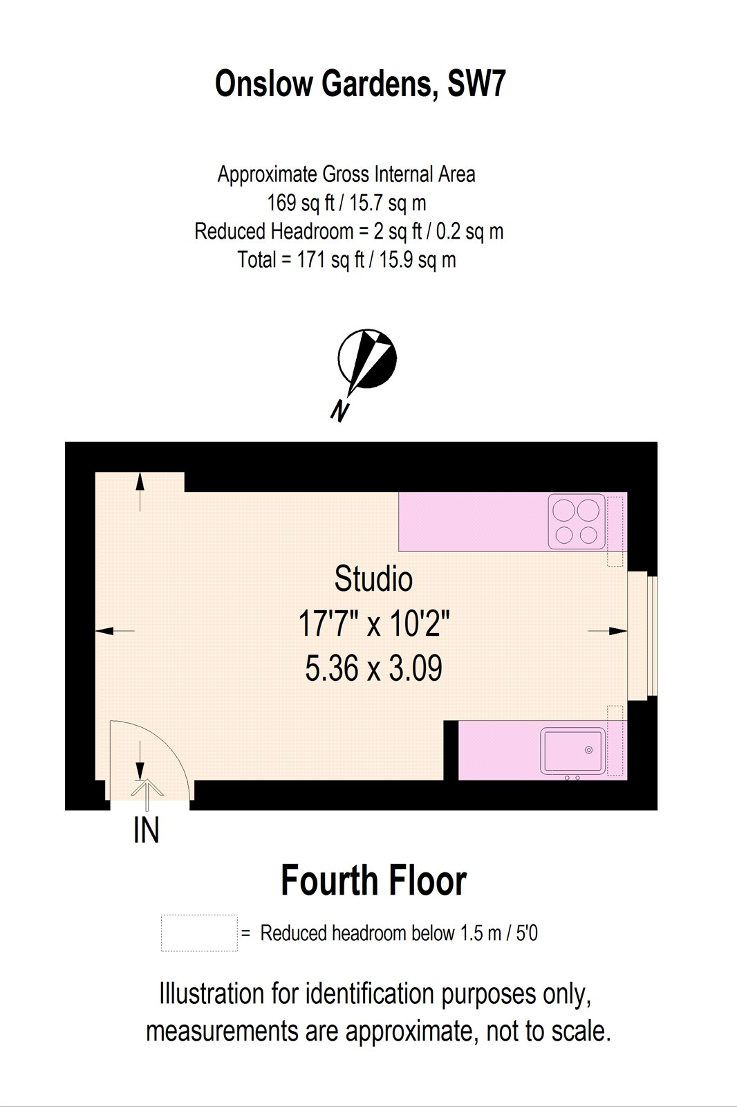Room 46, 32, Onslow Gardens, London floorplan