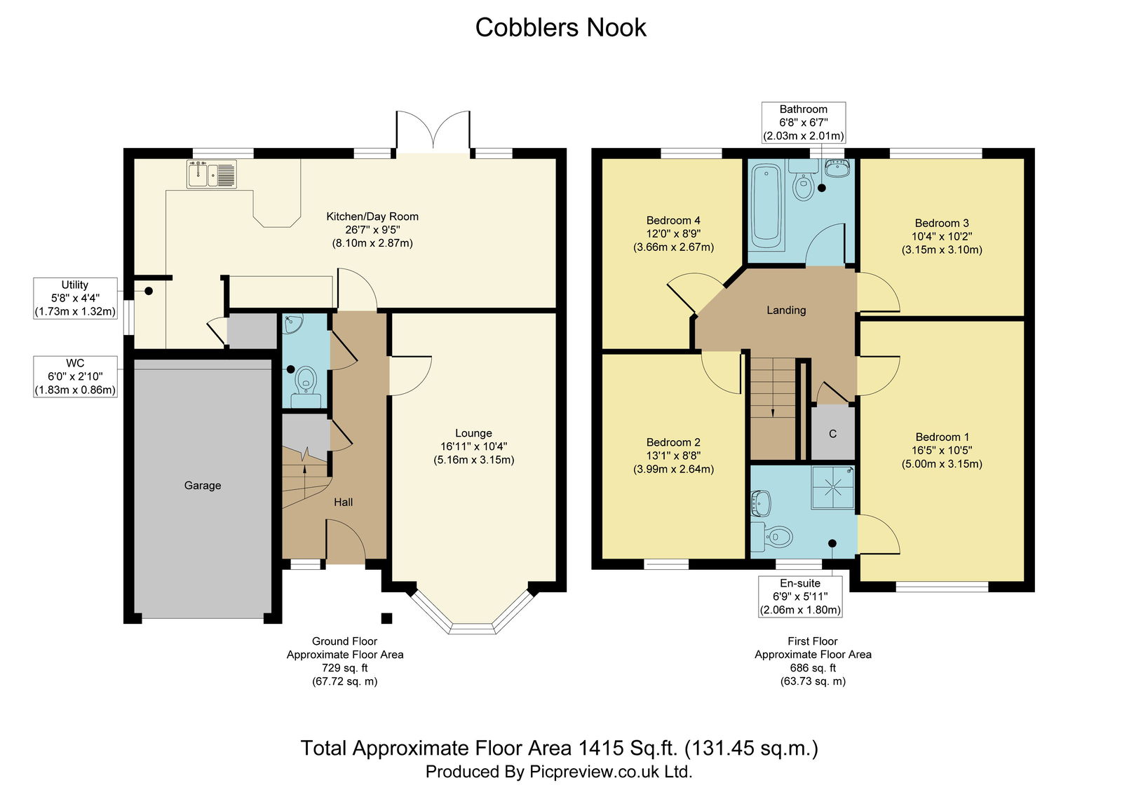 1 Cobblers Nook, Leven floorplan