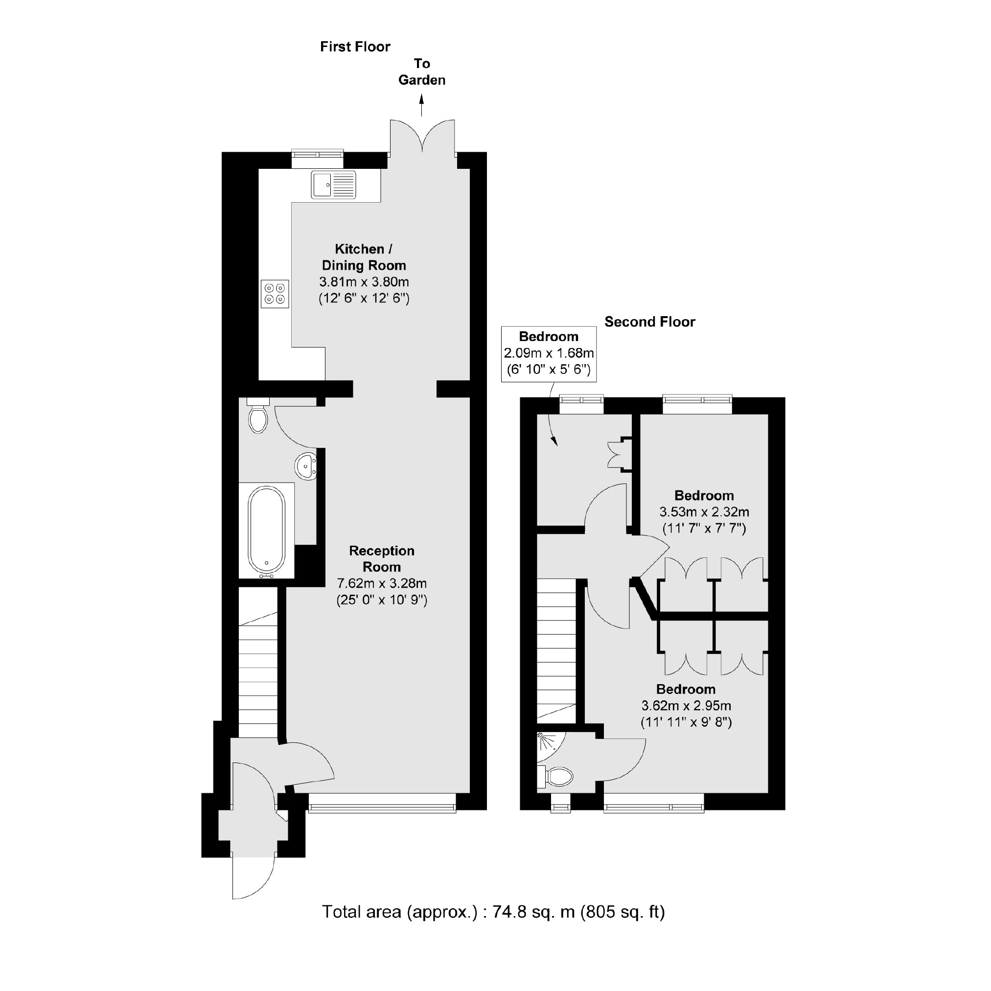132, Hampton Road West, Feltham floorplan