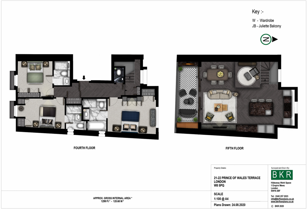 12 West Penthouse,, 21-22, Prince of Wales Terrace, London floorplan