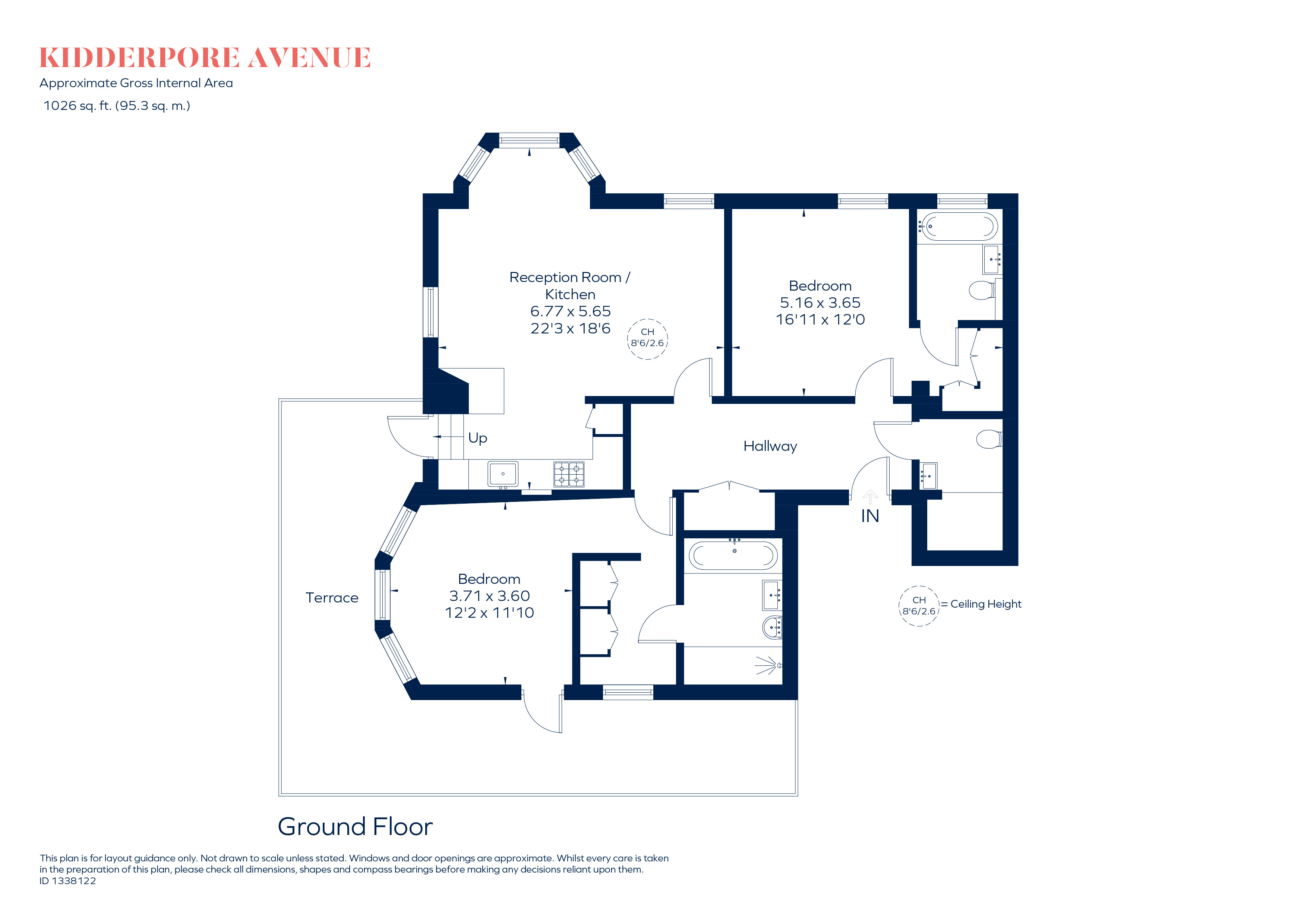 Flat 1, Dudin Brown House, Kidderpore Avenue, London floorplan