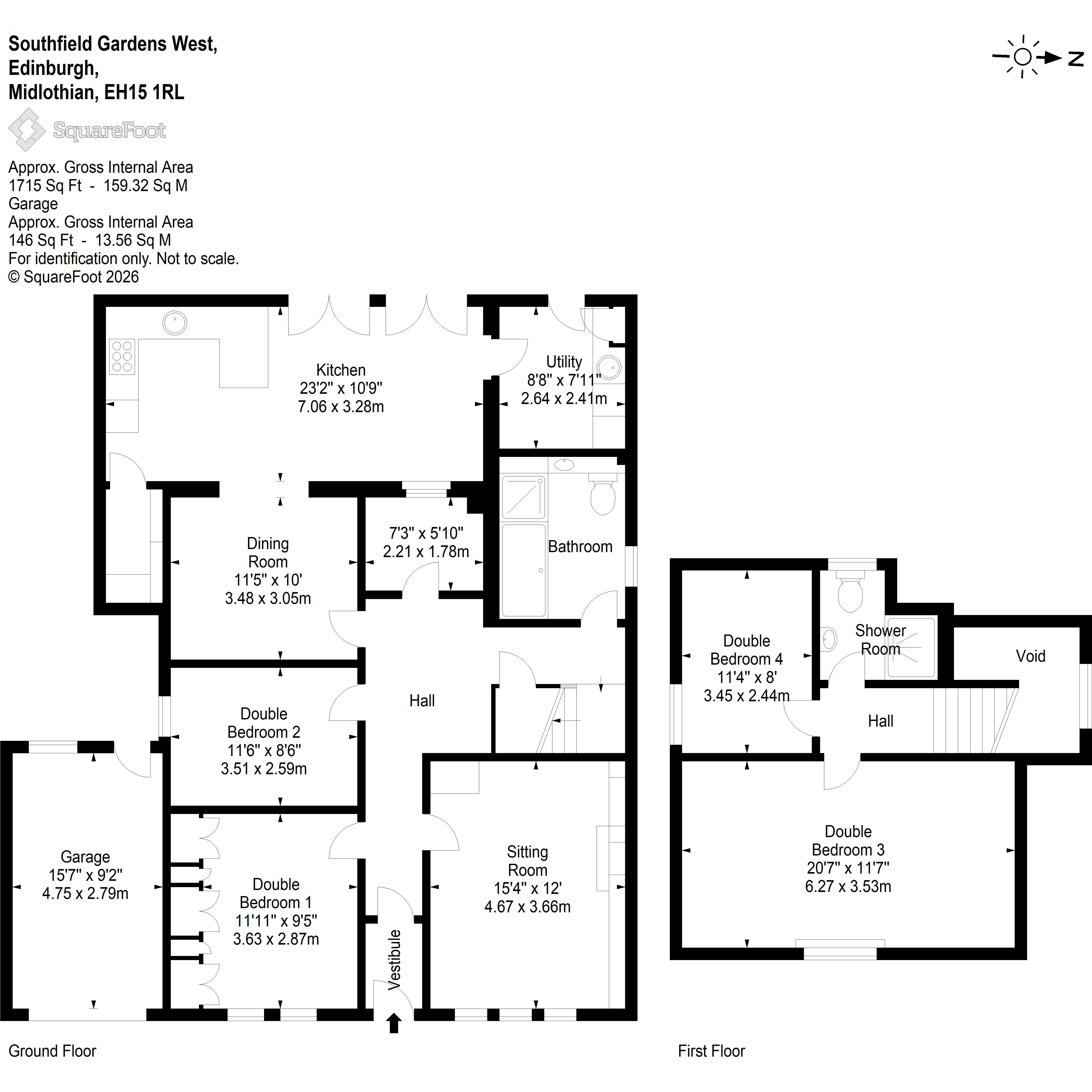 14, Southfield Gardens West, Edinburgh floorplan