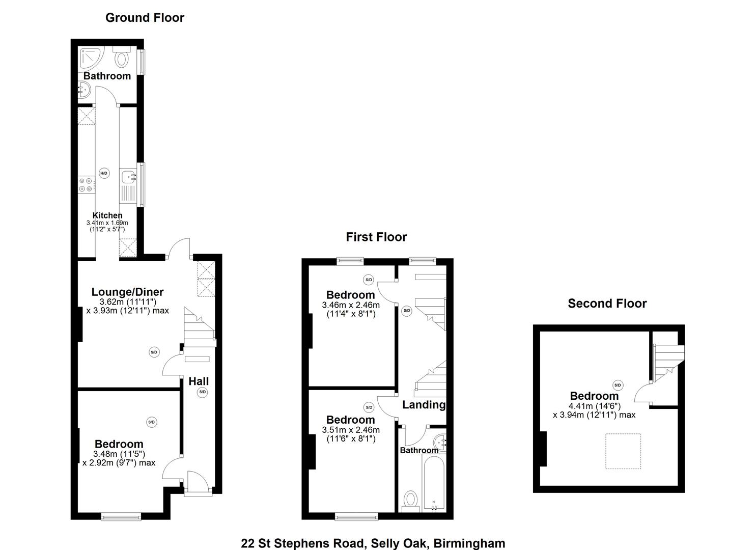 34dfv, 78ghg, St. Stephens Road-copy, Selly Oak, Birmingham floorplan