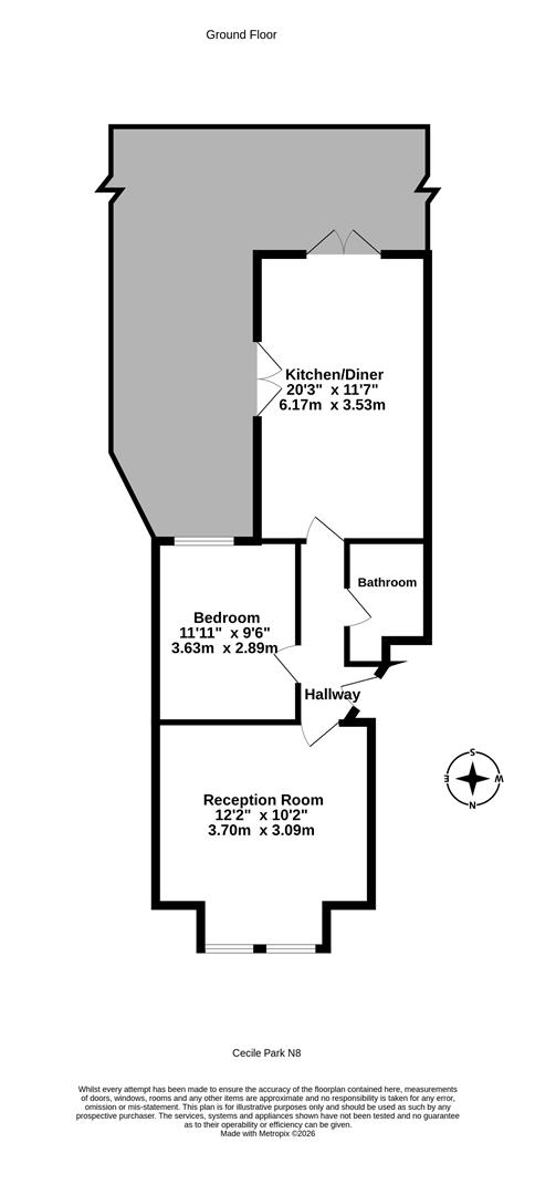 Ground Floor, 67, Cecile Park, London floorplan