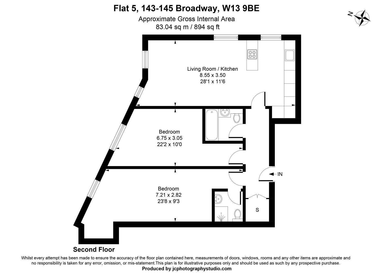 Flat 5, 143-145 Broadway, West Ealing floorplan