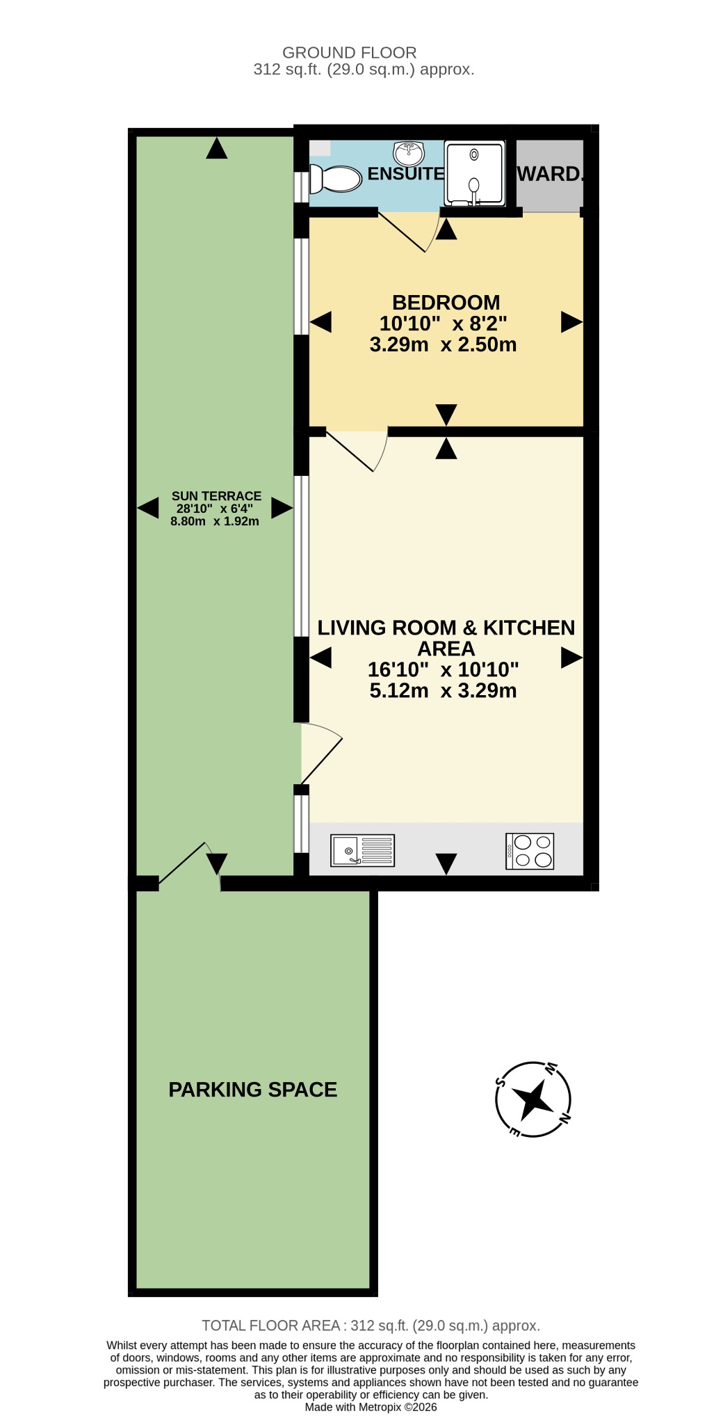 The Garden Flat, 15 Morton Road, Exmouth floorplan