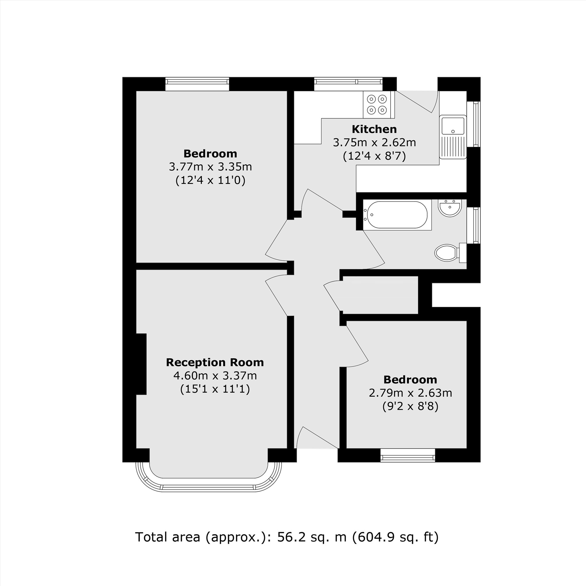 Flat 9, Grove Court, Grove Crescent, Kingston Upon Thames floorplan