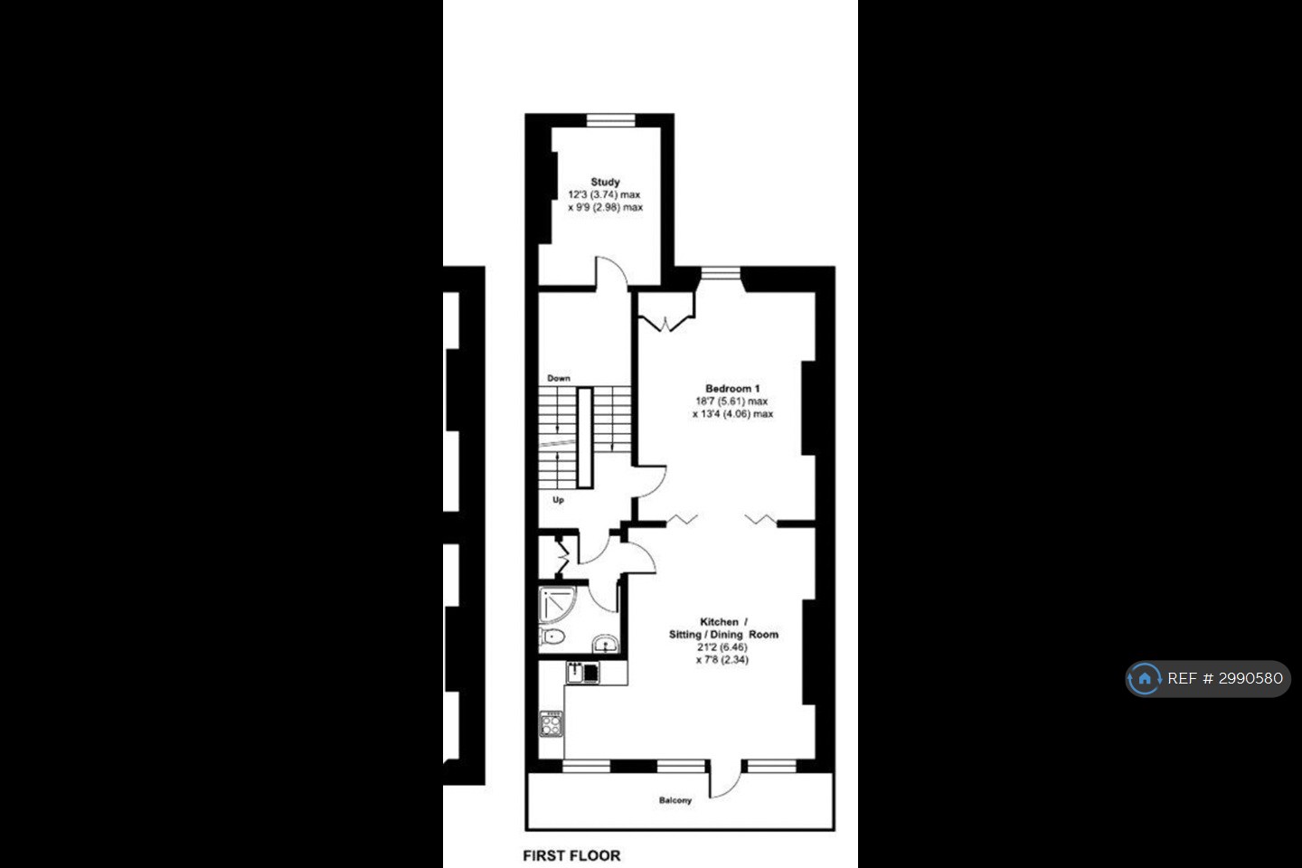 First Floor Flat, Caledonia Place, Bristol floorplan