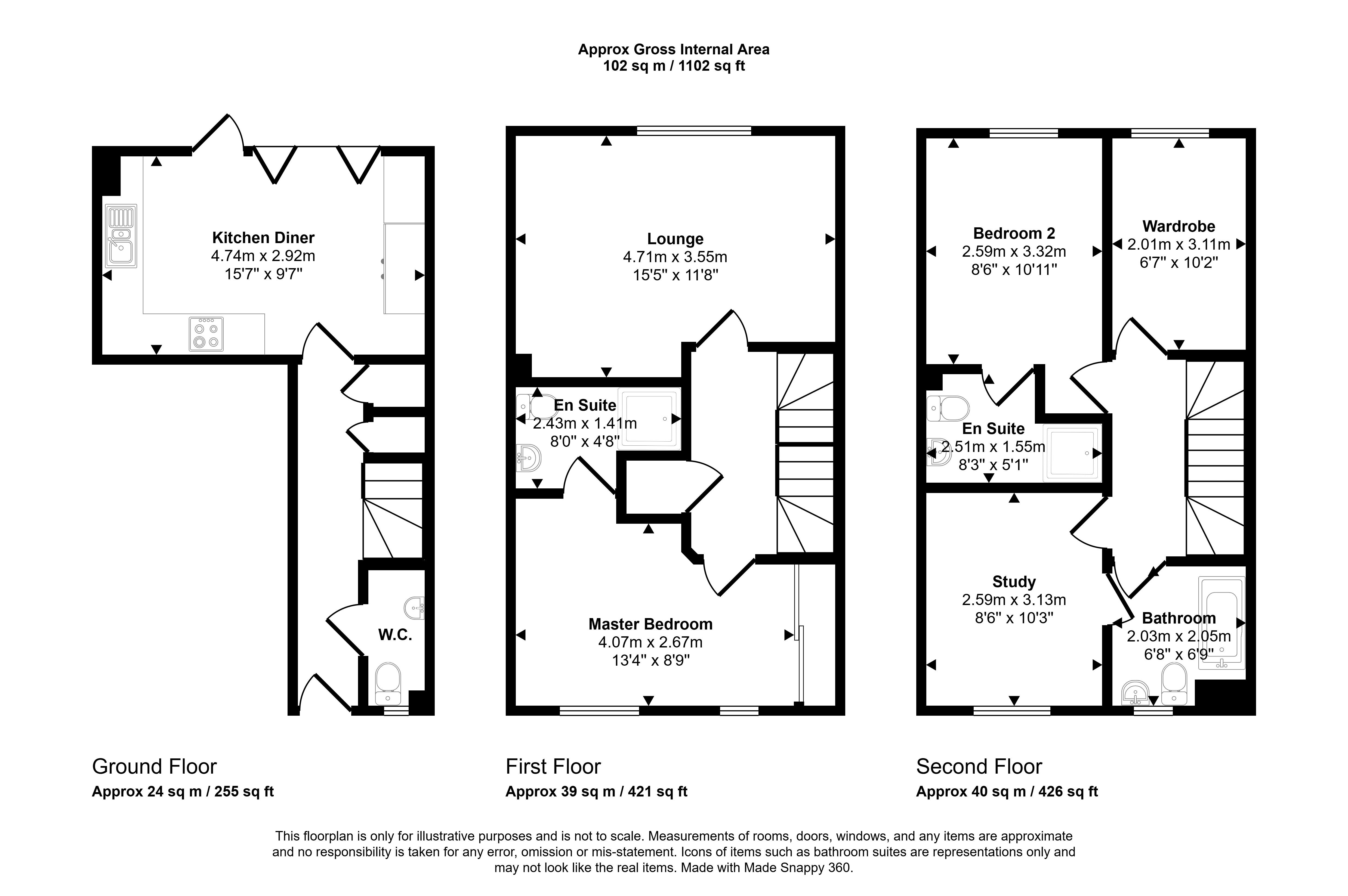 16, Hexham Gardens, Blyth floorplan