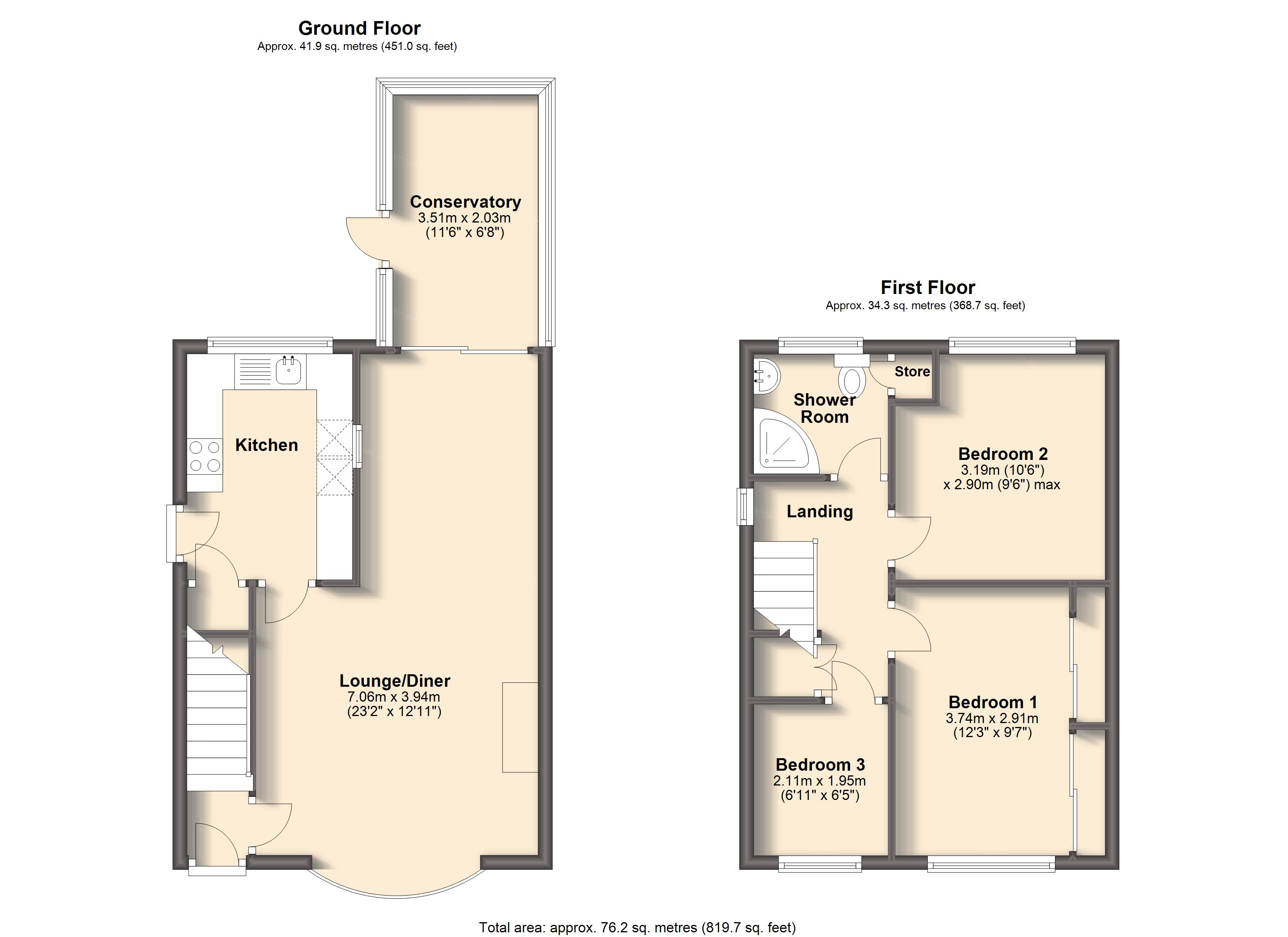 Dunston Lane, Chesterfield S41, 3 bedroom semidetached house for sale