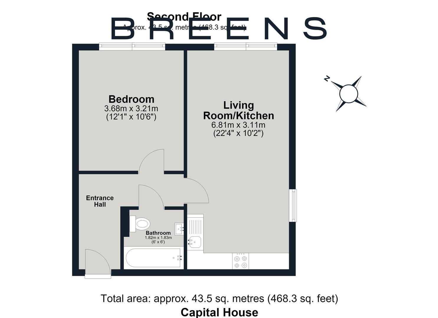 Flat 6, Capital House, Larkshall Road, Highams Park floorplan