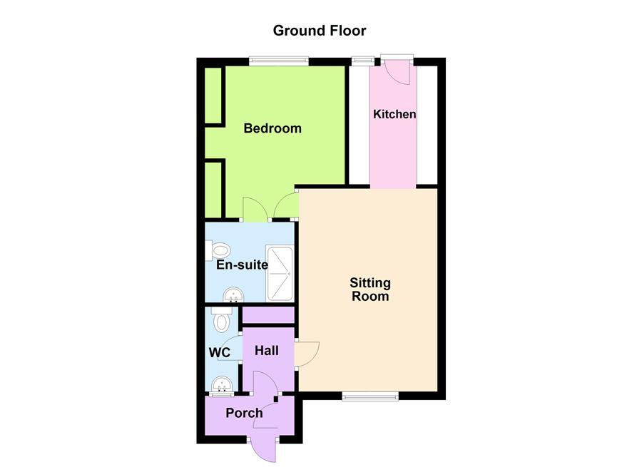 Burford Gardens, Evesham WR11, 1 bedroom semidetached bungalow for