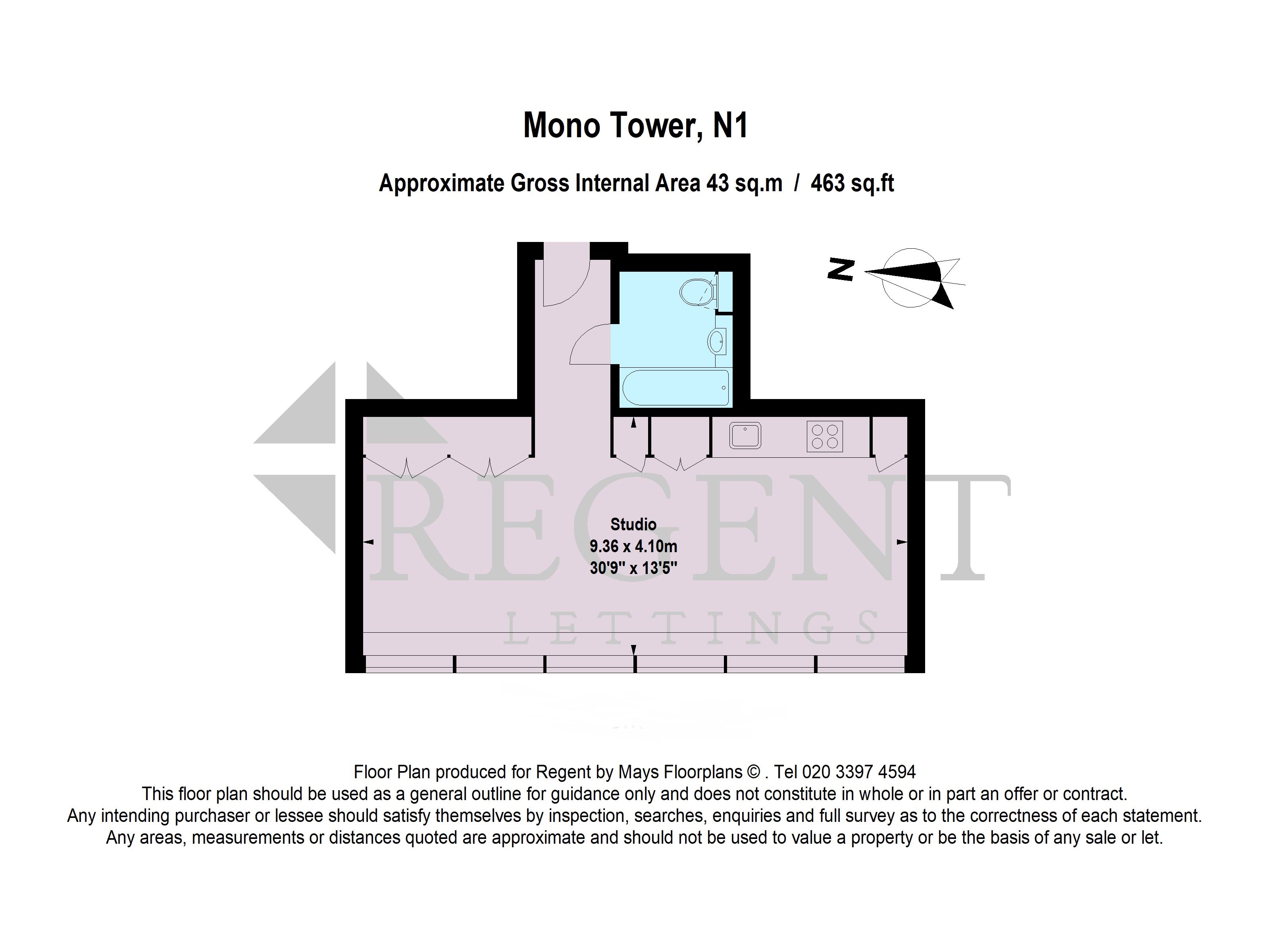 Flat 15, 15 Mono Tower, Penn Street, London floorplan