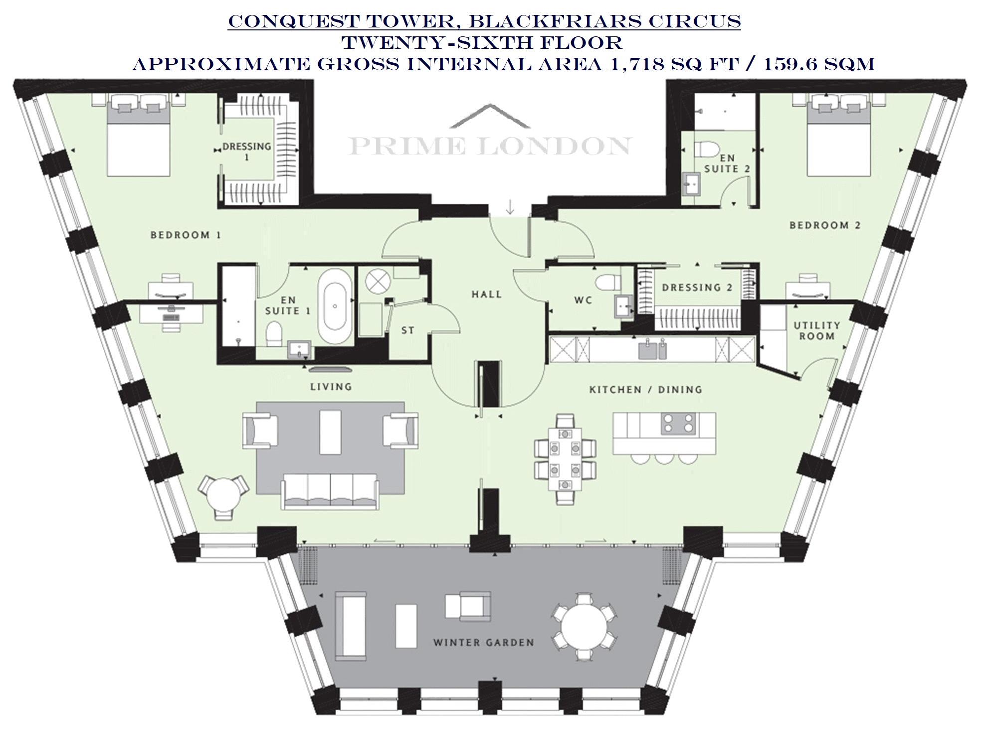 2 Bedrooms Flat for sale in Conquest Tower, Blackfriars Circus, 142 Blackfriars Road SE1