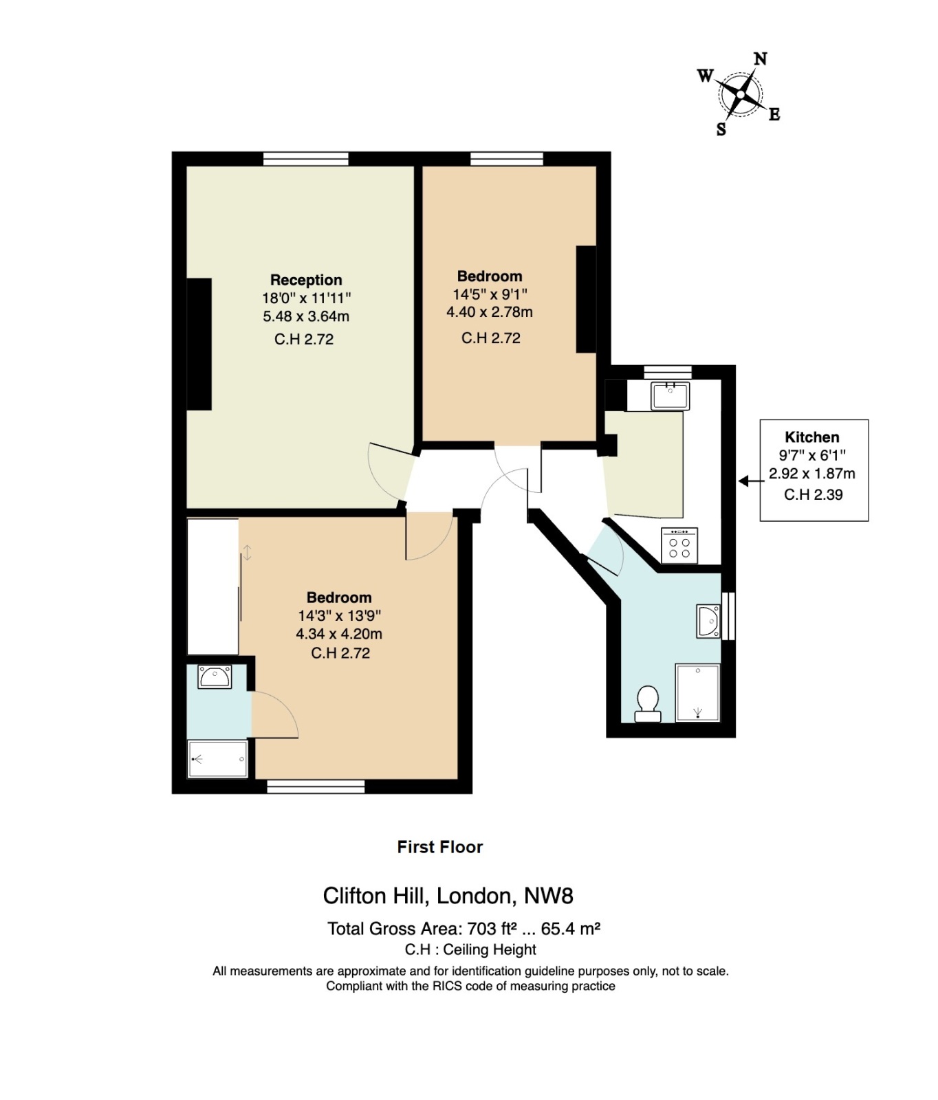 Flat 2, 61, Clifton Hill, London floorplan