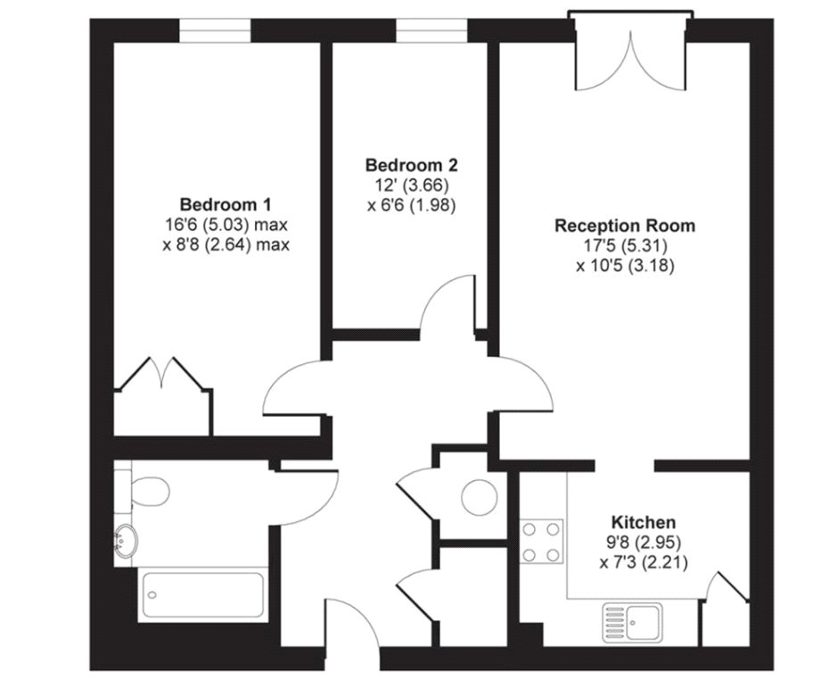 Flat 26, Cardinal House, Farnborough floorplan
