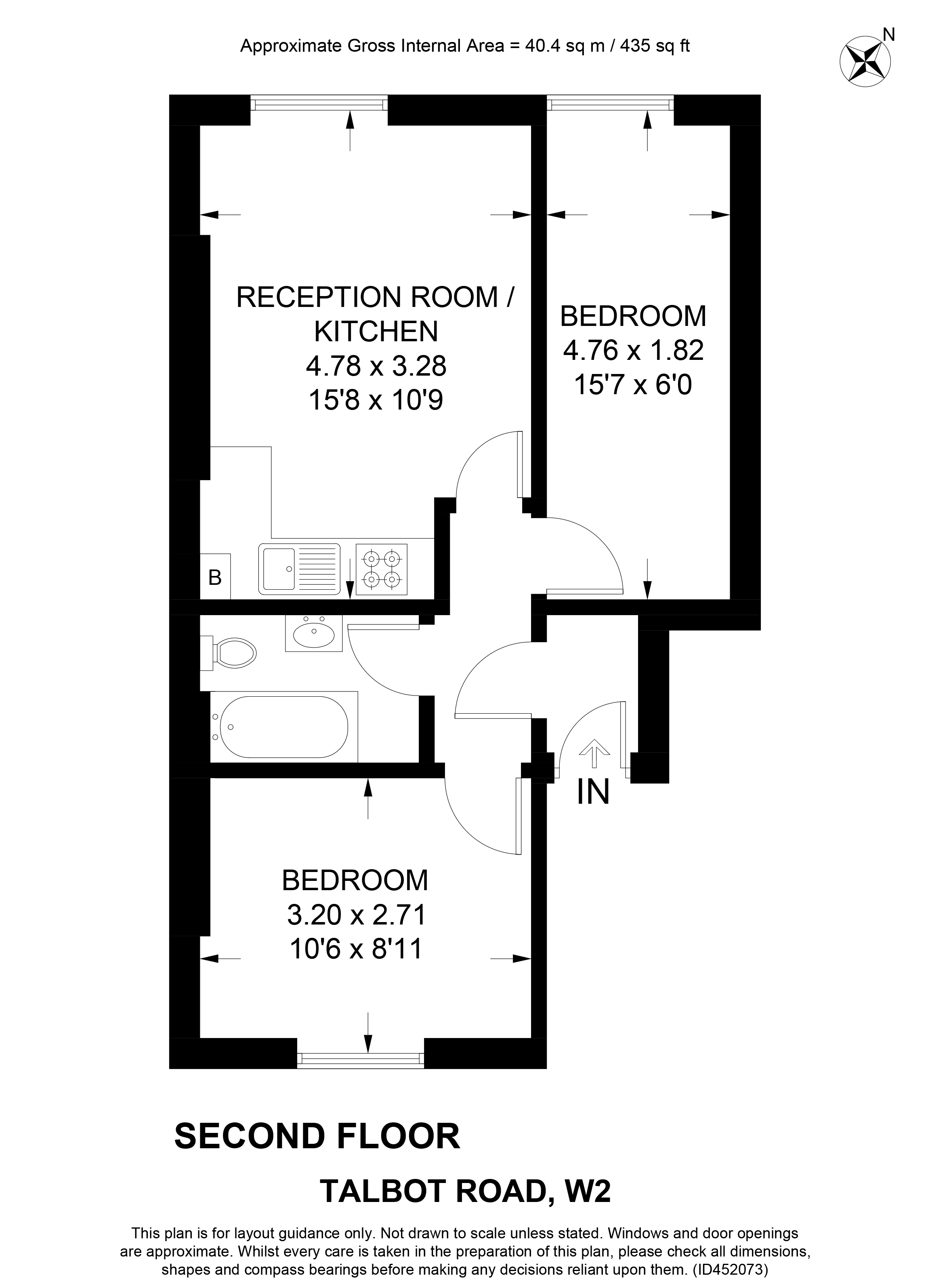 Flat 4, 23, Talbot Road, London floorplan