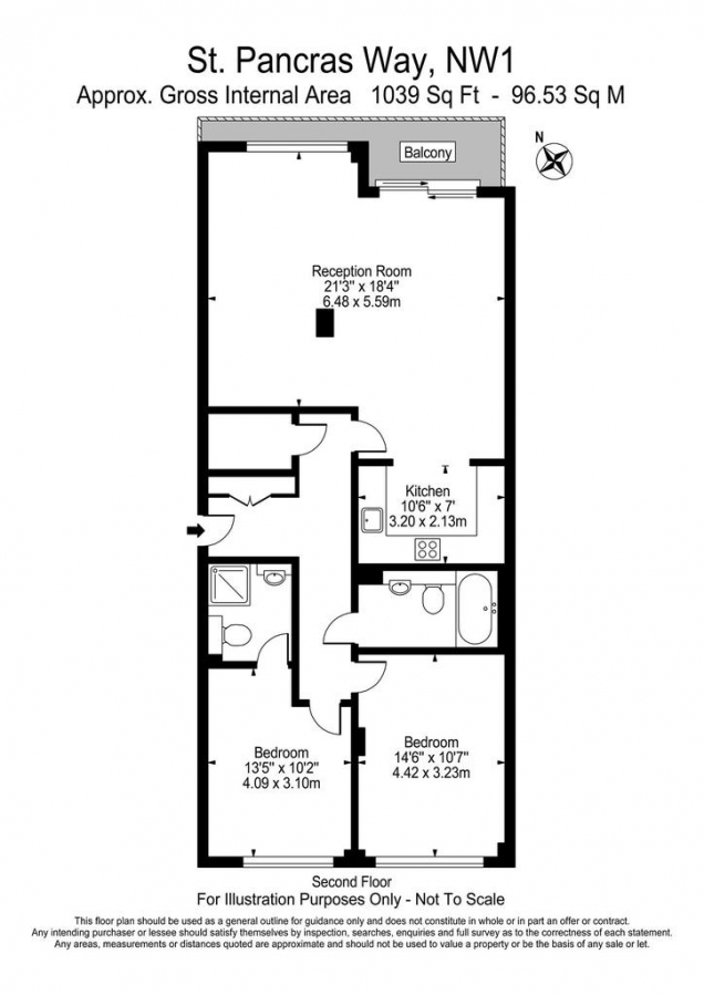 2 Bedrooms Flat to rent in St. Pancras Way, London NW1