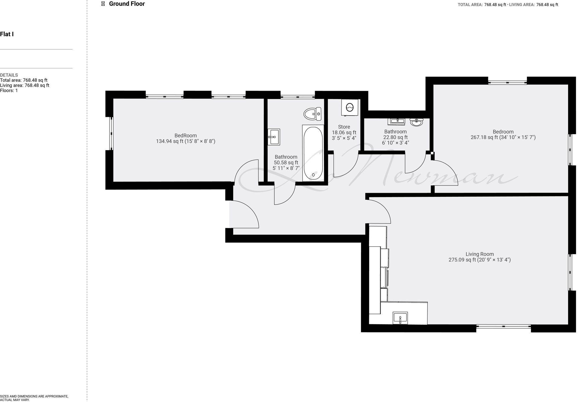 Flat 1, Block 7 2 bed AC Court, Harvest Lane, Surrey floorplan
