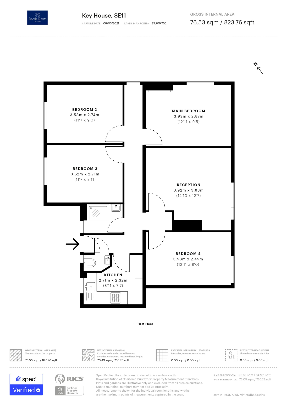 Flat 16 Key House,, Bowling Green Street, London floorplan