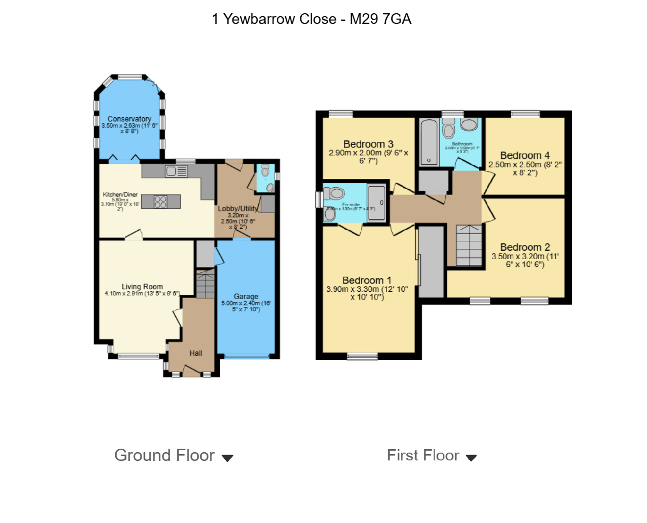 1, Yewbarrow Close, Manchester floorplan