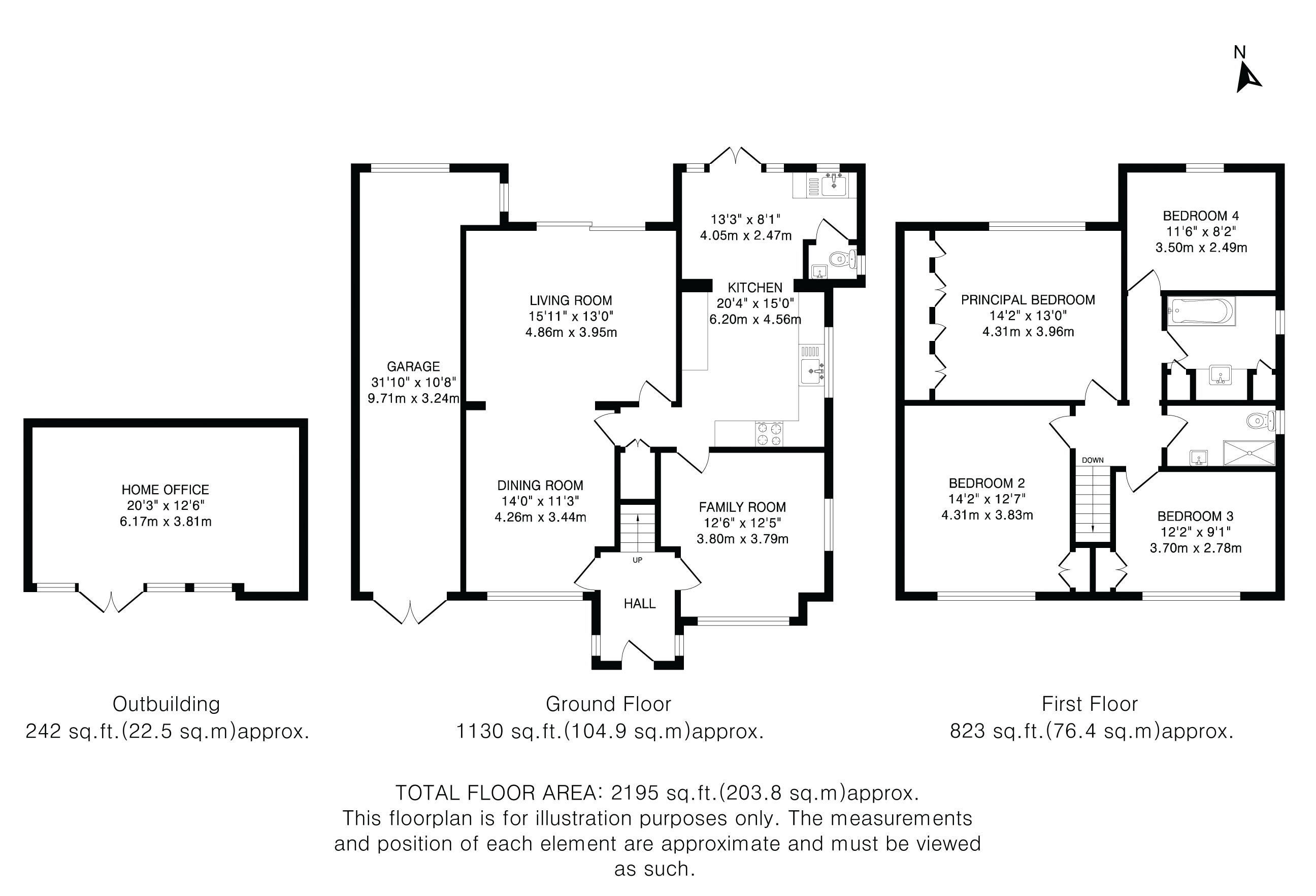 Sunholme, Hatching Green, Harpenden floorplan