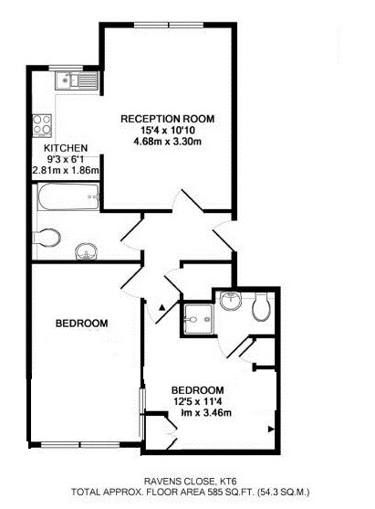2 Bedrooms Flat to rent in Ravens Close, Surbiton KT6