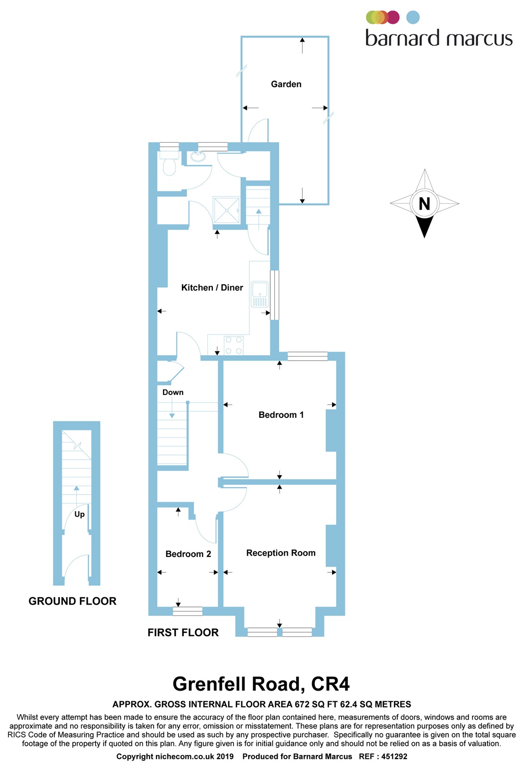 2 Bedrooms Maisonette for sale in Grenfell Road, Mitcham CR4