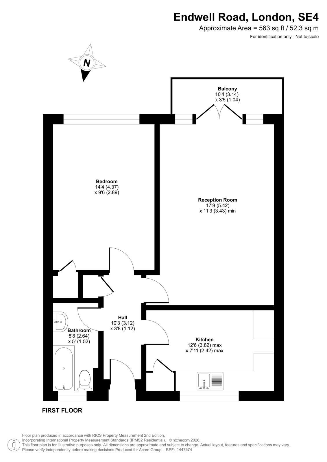 Flat 34, Crossway Court 40-44,, Endwell Road, London floorplan