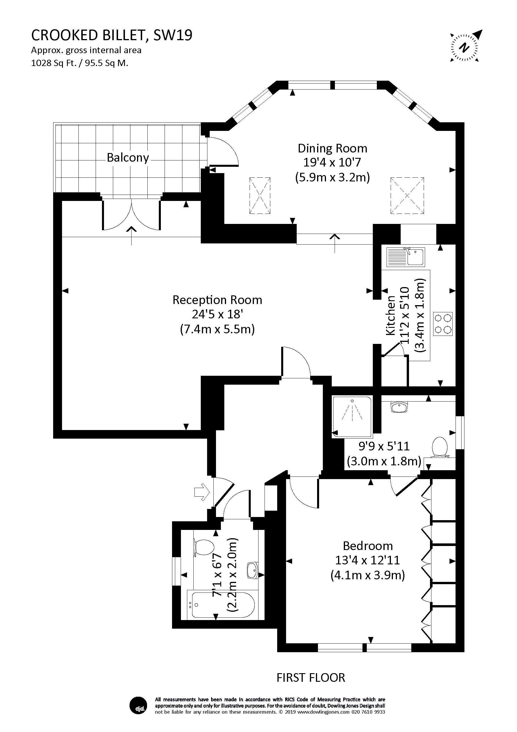 1 Bedrooms Flat to rent in Crooked Billet, London SW19