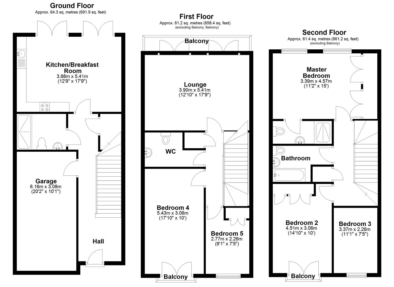 153, Skipper Way, Little Paxton floorplan