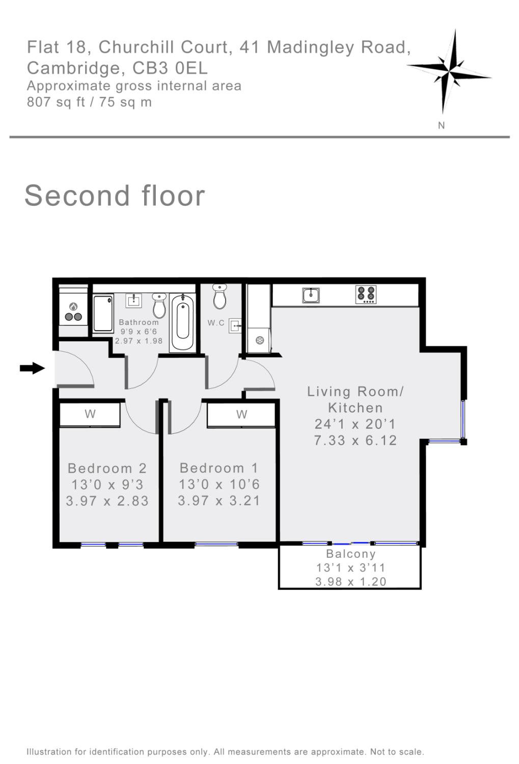 18, Churchill Court, Cambridge floorplan