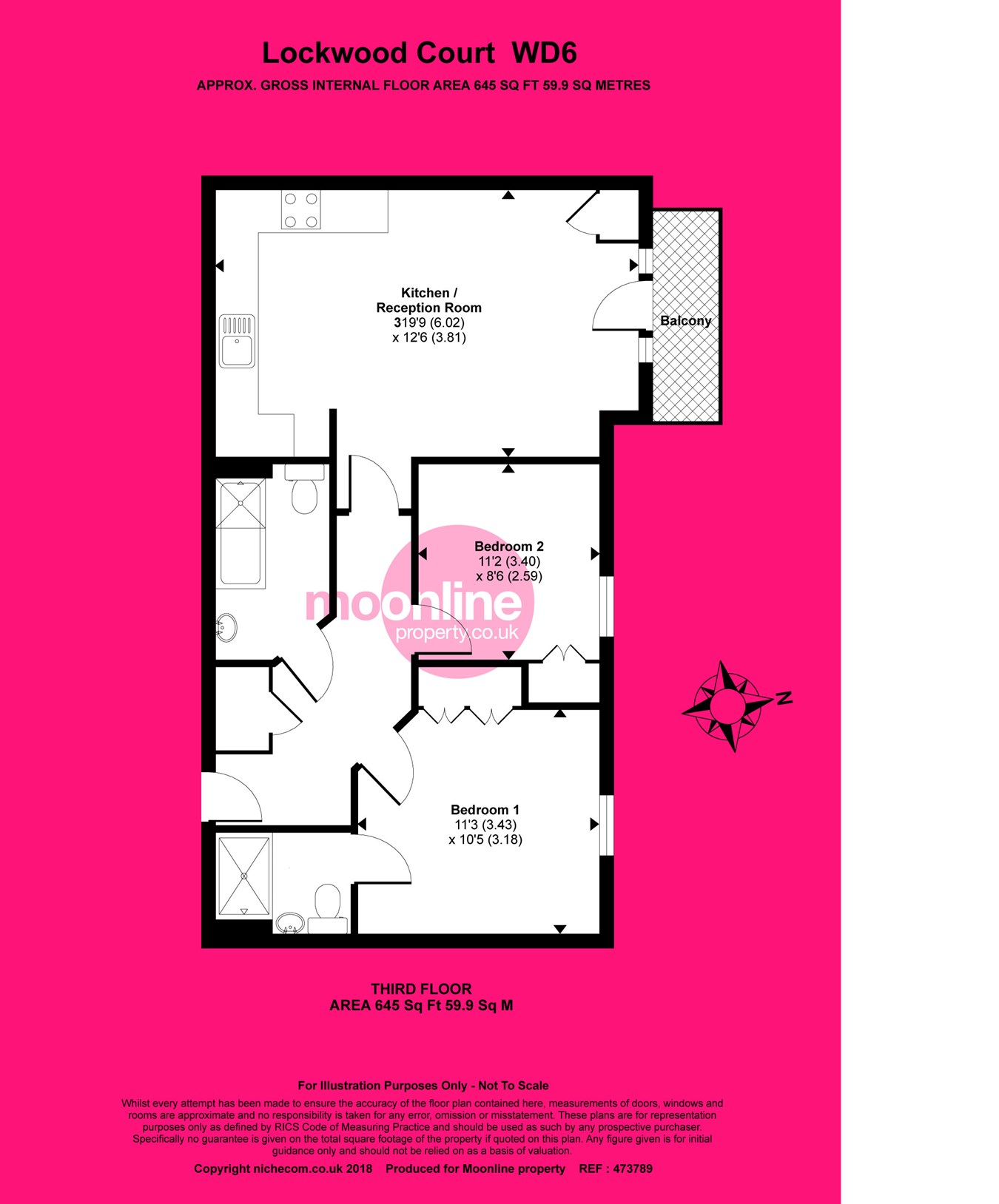 2 Bedrooms Flat for sale in Todd Close, Borehamwood WD6