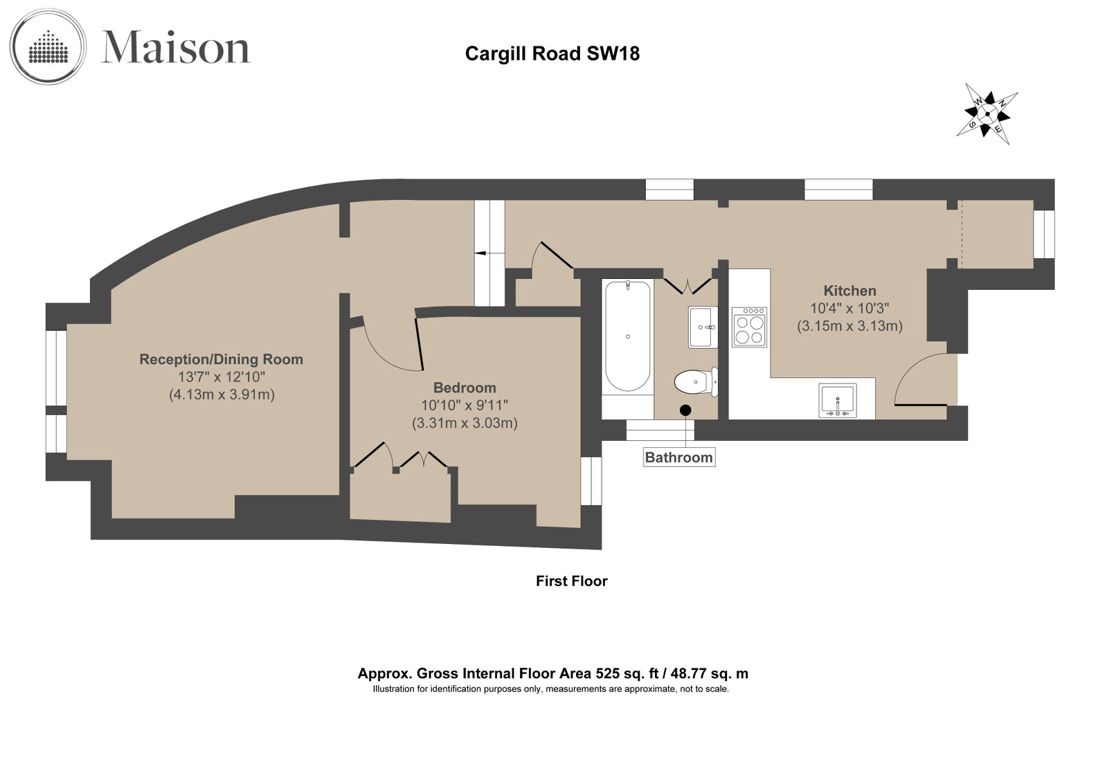 9,Flat A, Cargill Road, London floorplan