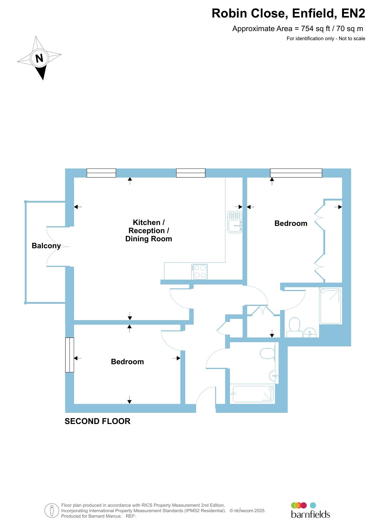 Flat 11, Nottingham House, 1, Robin Close, Enfield floorplan