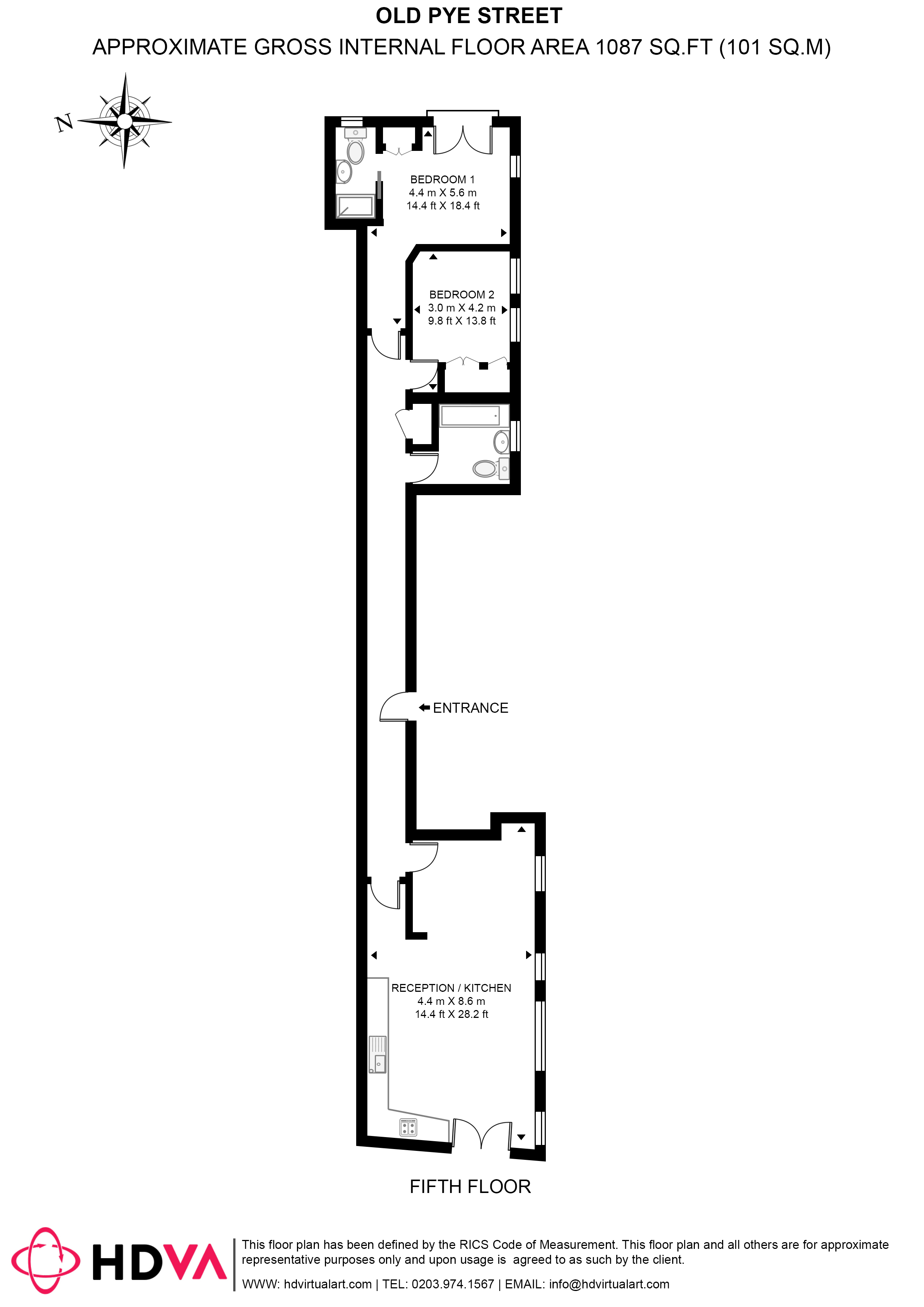 Flat 5, 1, Old Pye Street, London floorplan