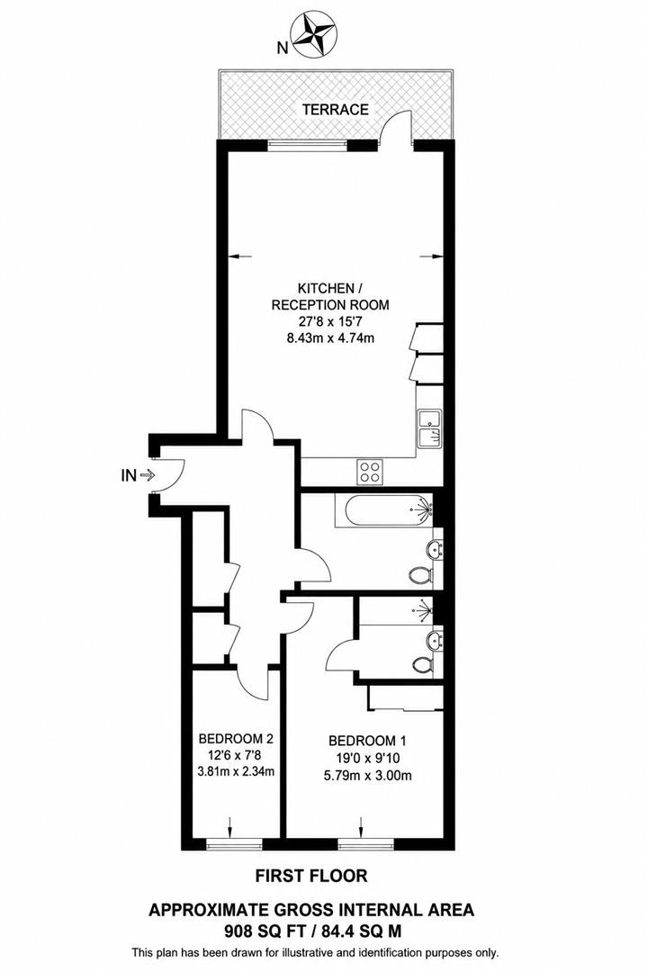 Flat 102, Viotti Heights, Sandy Hill Road, London floorplan