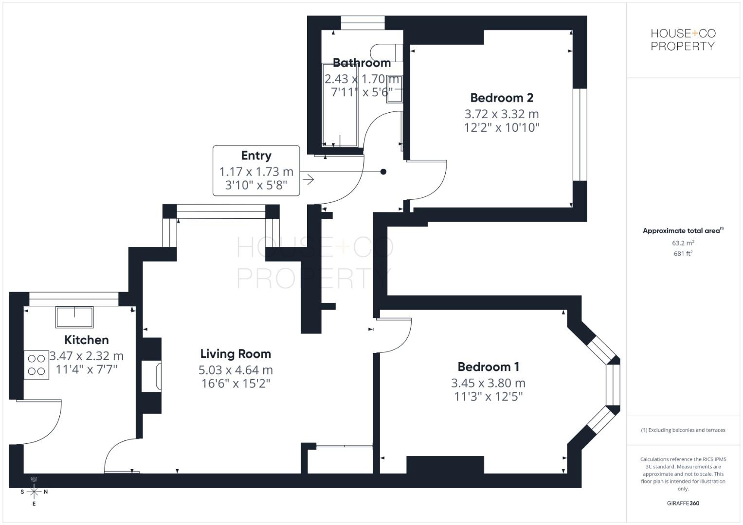 Flat 2, 49, Roseberry Road, Bristol floorplan