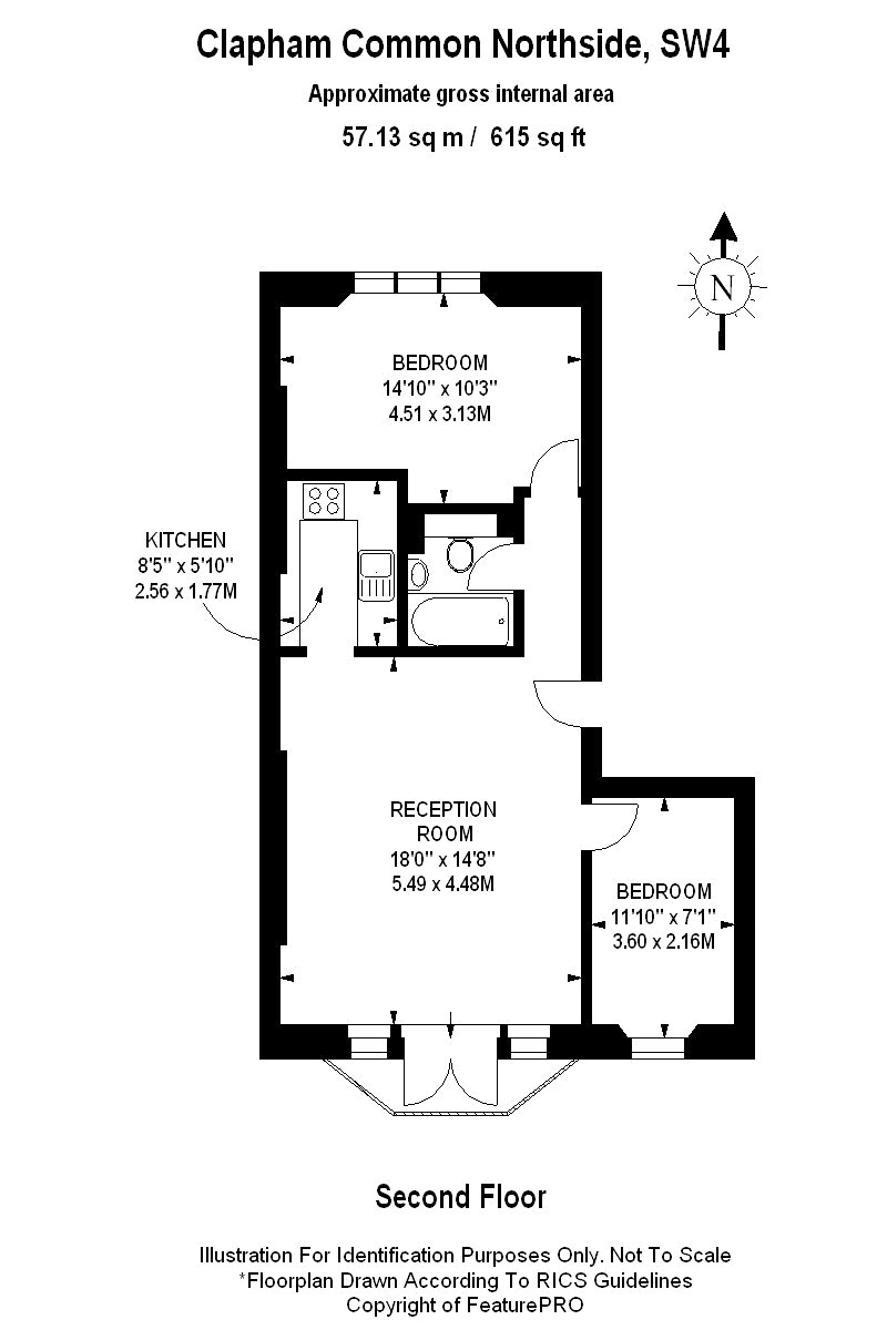 2 Bedrooms Flat for sale in Clapham Common North Side, Battersea, London SW4